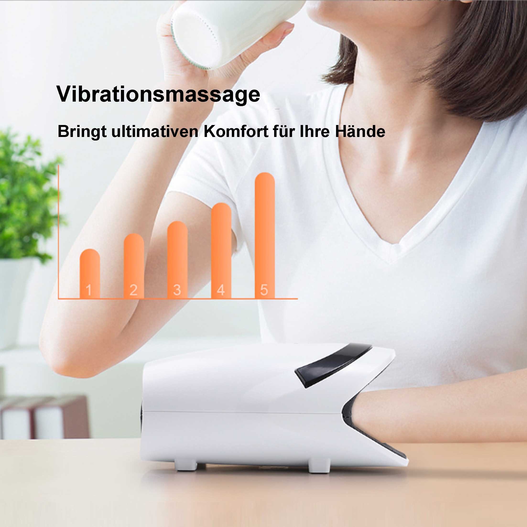 KINSI Massagegerät Elektrisches Handmassagegerät, Akupressurpunkte, Airbag Squeeze, Thermostatisches Graphen-Wärmepaket mit Timerfunktion