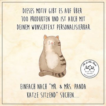 Mr. & Mrs. Panda Tasse Katze Sitzen - Transparent - Geschenk, Outdoor, Katzenartikel, Katzen, Edelstahl, Karabinerhaken