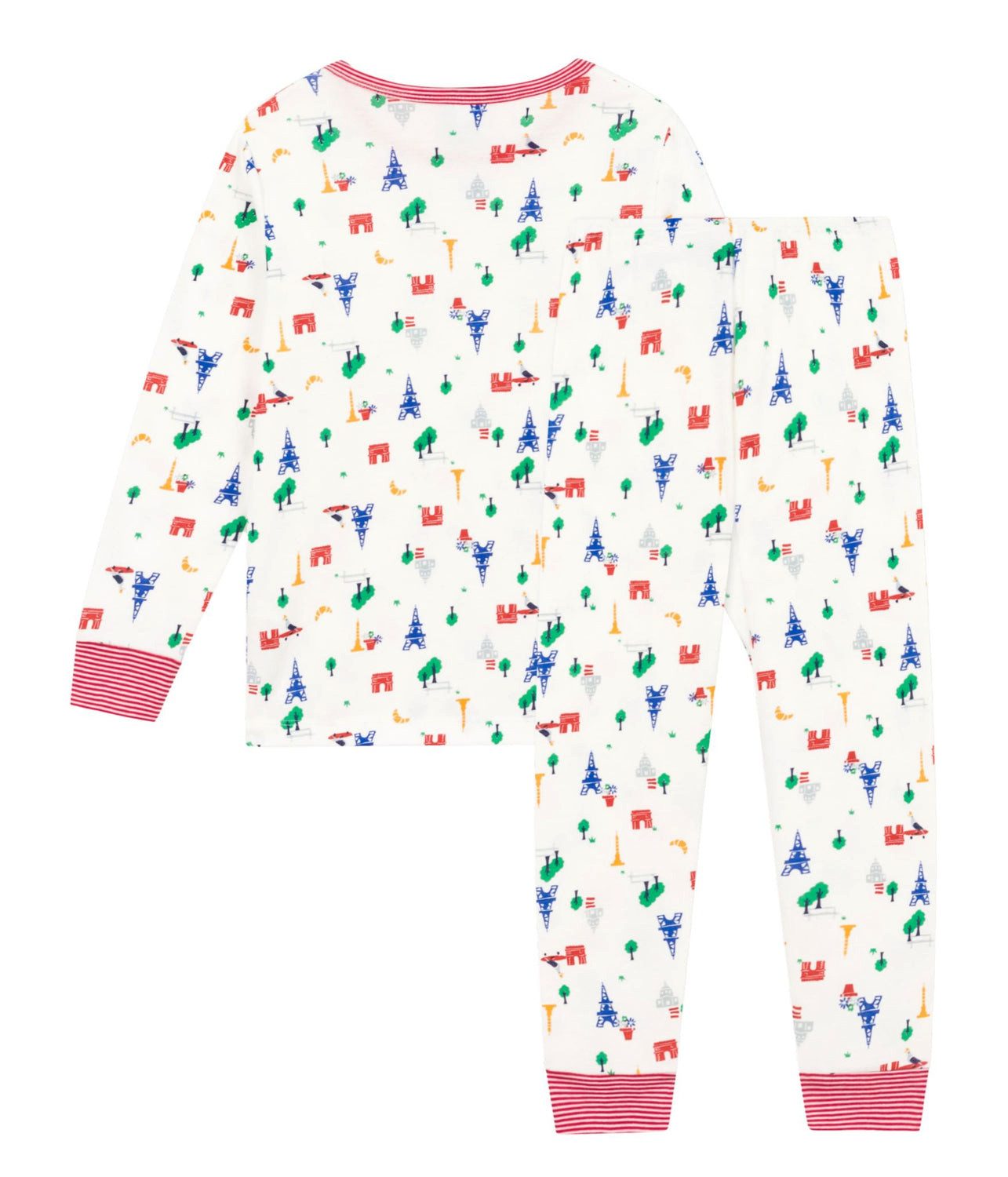 Petit Bateau Schlafanzug Petit Bateau Zweiteiler Pyjama mit bunten Paris Motiven (2 tlg)