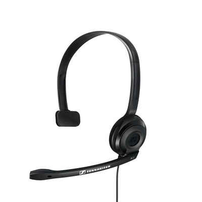 Sennheiser PC 2 Chat Headset Kopfhörer (Ein-Ohr-Kopfhörer, Mikrofon am Kopfband, Noise Cancelling-Mikrofon, Schwarz)