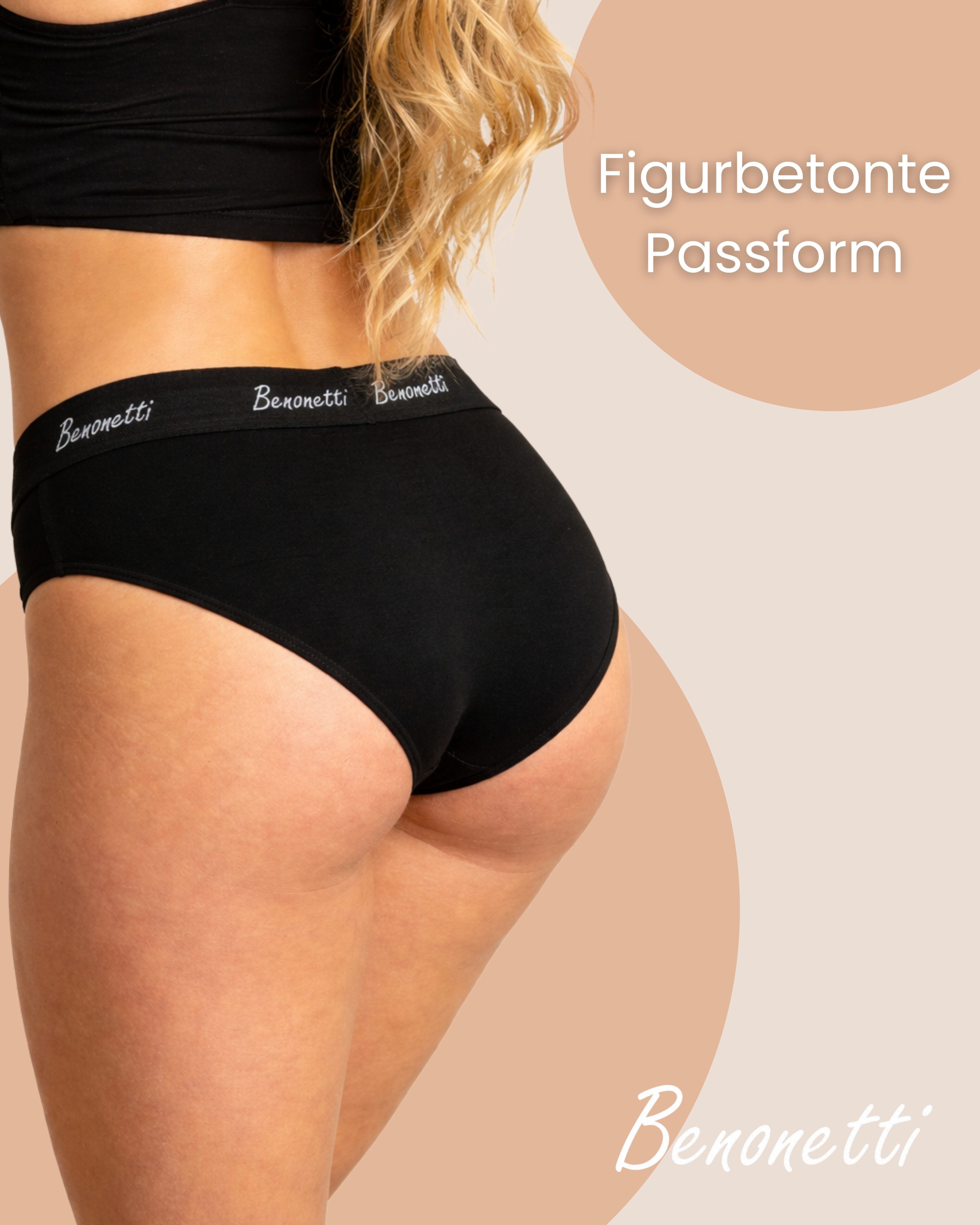 Benonetti Slip Damen 3er Pack aus Baumwolle und bequemer Passform (3er Set, 3er-Pack) Elastisch und bequemer Bund mit Logo