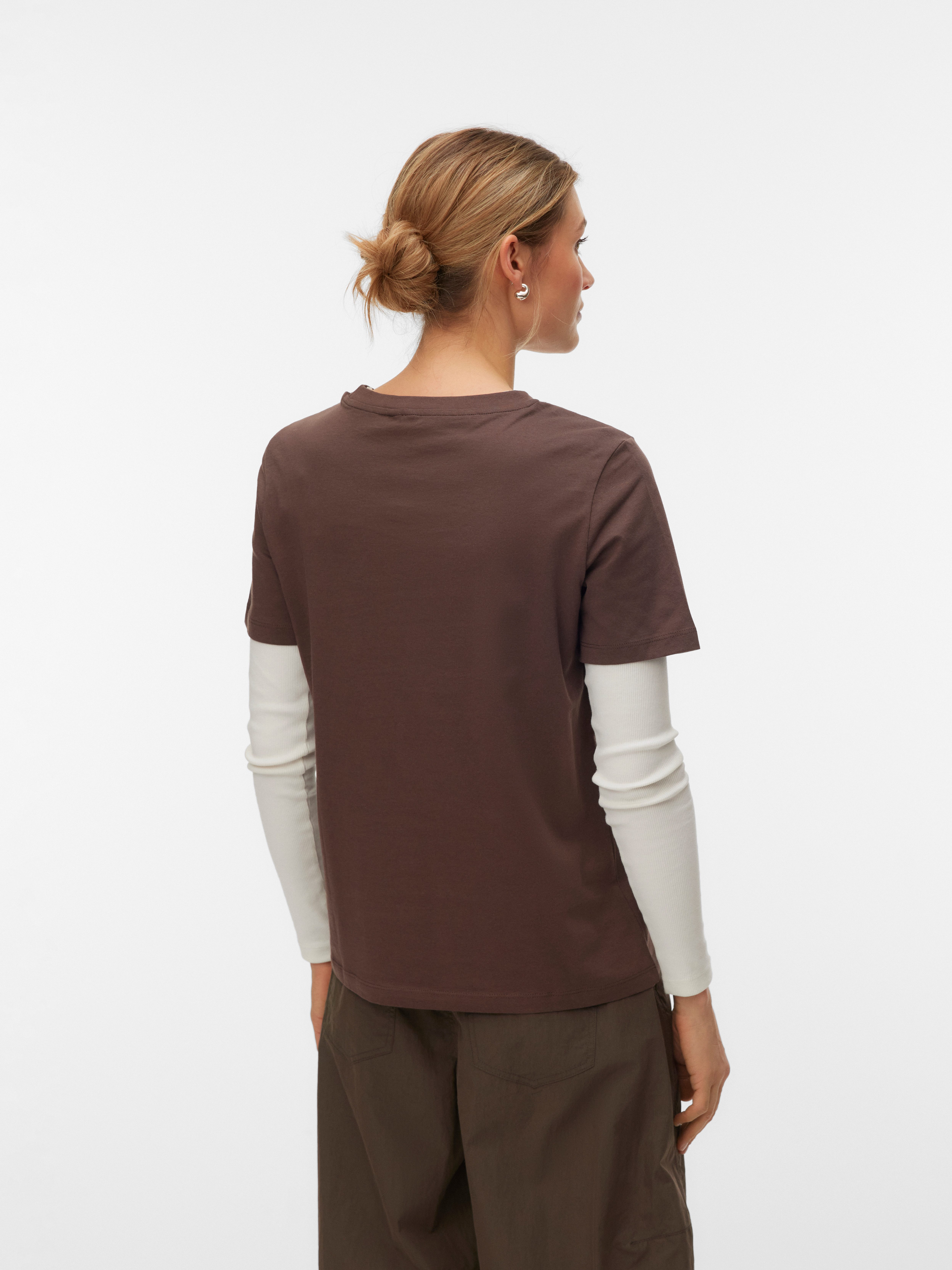 Vero Moda Kurzarmshirt VMPAULINA SS T-SHIRT GA JRS NOOS Baumwolle, regular fit