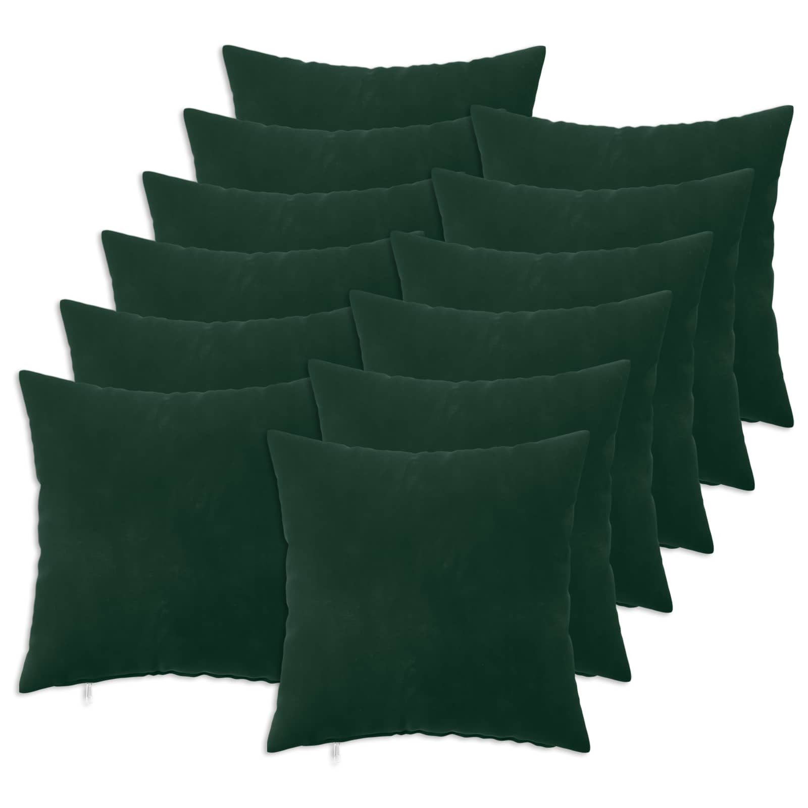 vidaXL Kissenbezug Kissenbezug 12 pcs HEERLEN Dunkelgrün 50 x 50 cm Samt, (12 Stück)