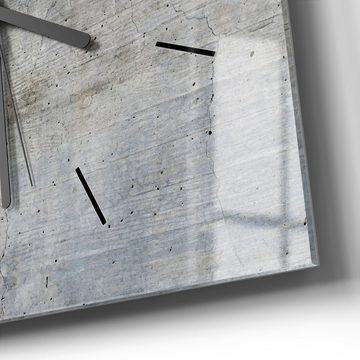 DEQORI Wanduhr 'Unverputzte Zementtextur' (Glas Glasuhr modern Wand Uhr Design Küchenuhr)