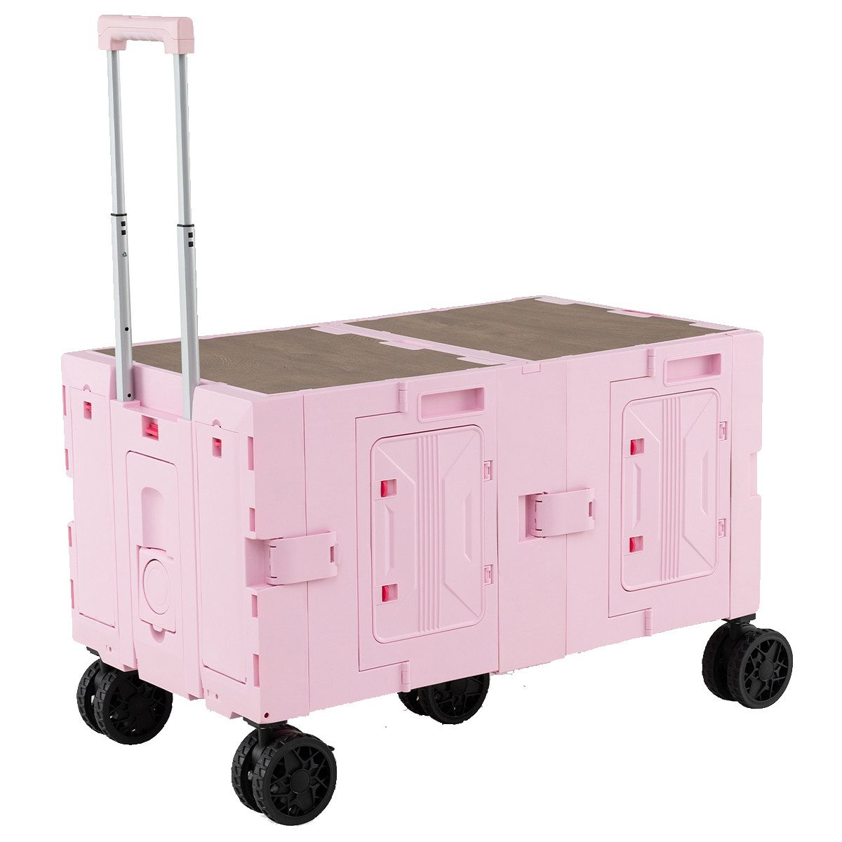 COSTWAY Bollerwagen, faltbar, Handwagen mit Tischplatte, verstellbarem Griff 150L