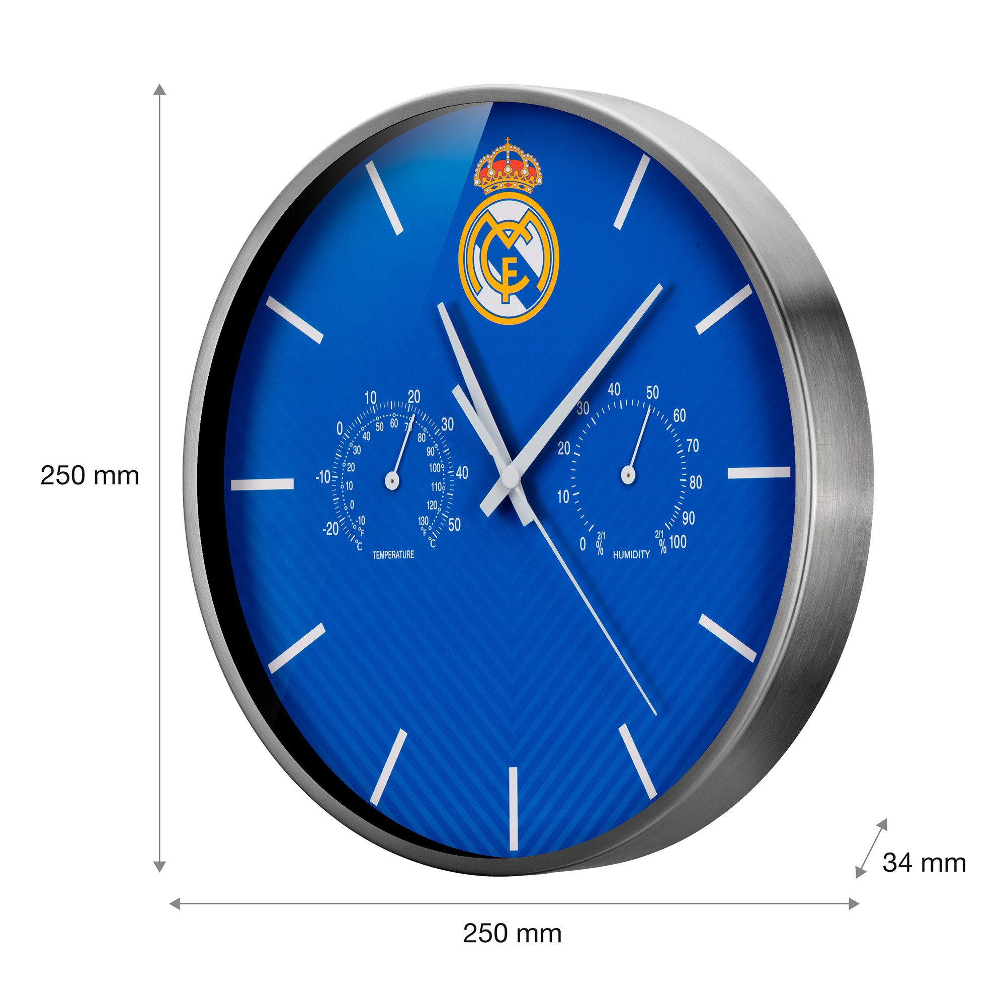 Real Madrid Real Madrid Thermo-/Hygro-Wanduhr Modern Innenwetterstation