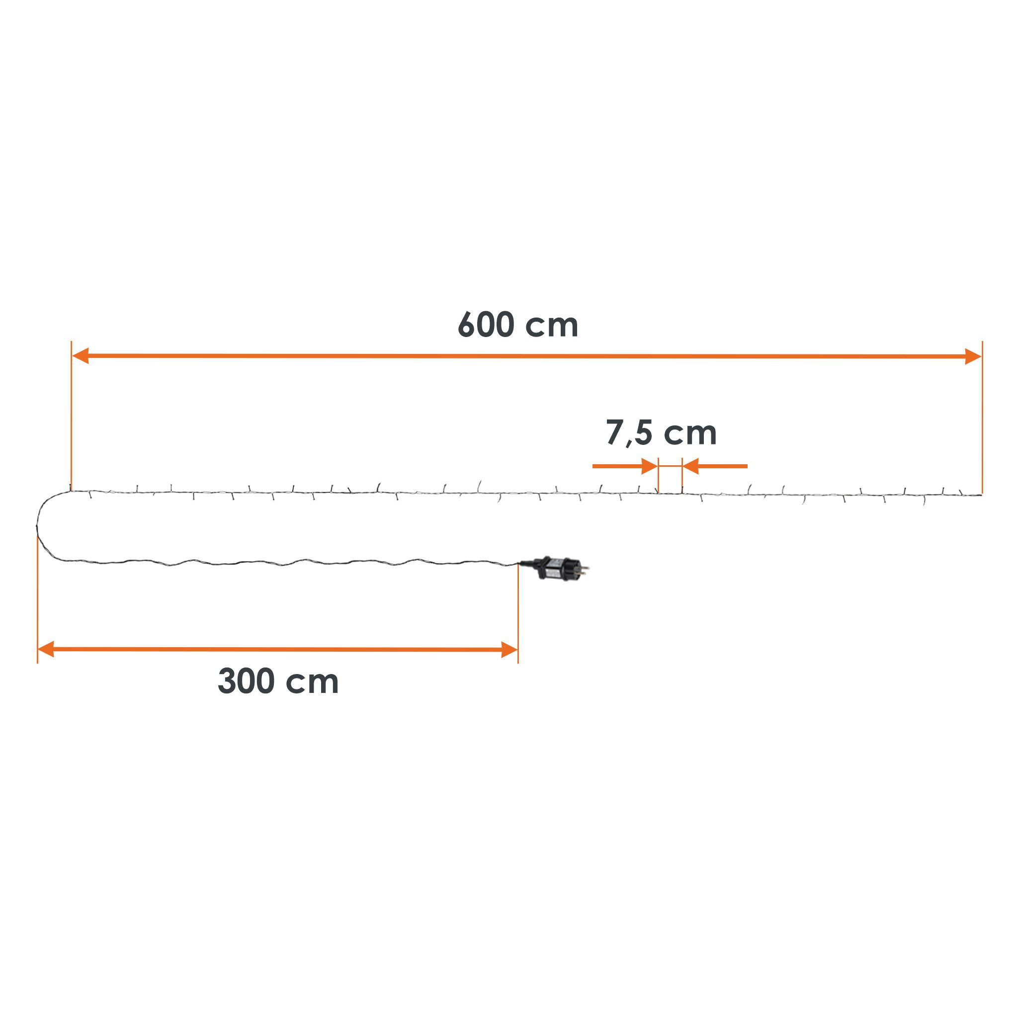 Spetebo LED-Lichterkette Weihnachts Lichterkette warm weiß - 80 LED / 6 m, 80-flammig, Garten Deko Beleuchtung für Außen und Innen – Bild 4 von 5