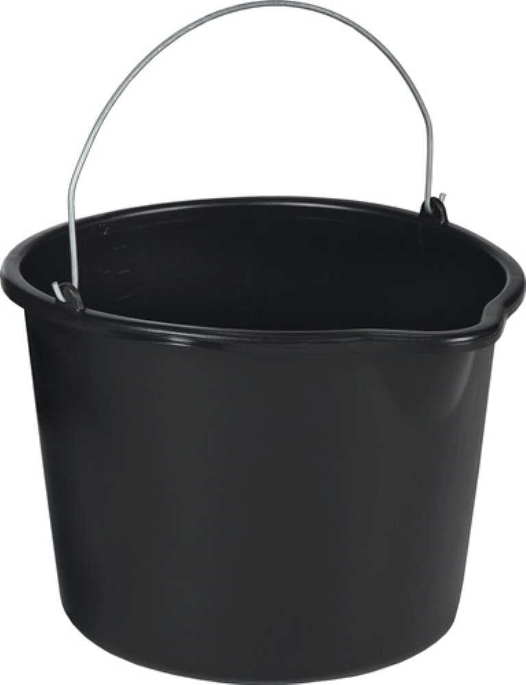 Baueimer 1101207 Baueimer 12 l mit Tülle schwarz Polyethylen