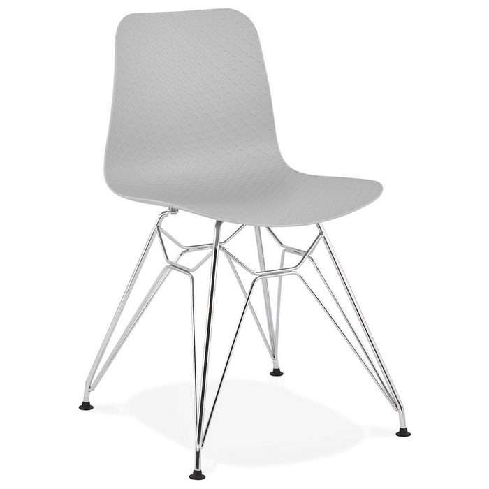 KADIMA DESIGN Esszimmerstuhl OKELANI Stuhl Plastic Polym Grau (grey chrome) 47