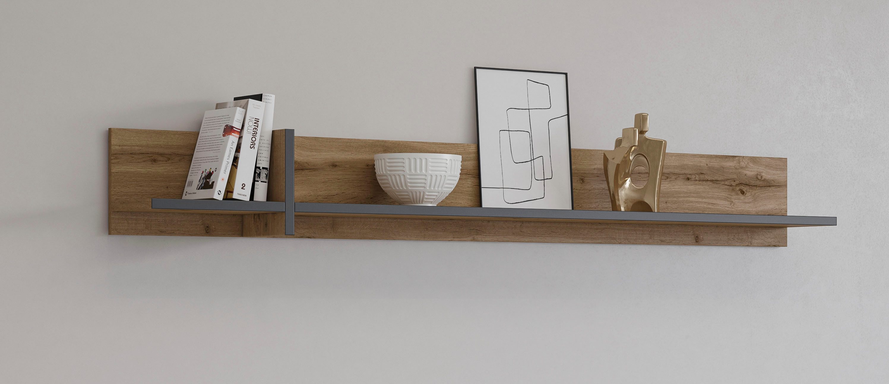 INOSIGN Wandboard Cross,Breite 180 cm, moderne Wandregal, Hängeregal mit viel Stauraum
