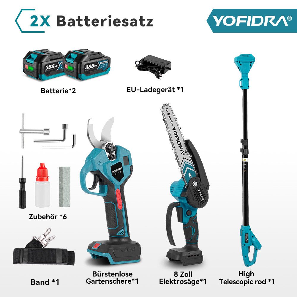 Yofidra Akku-Hochentaster Akku Astschere mit Teleskopstiel günstig online kaufen