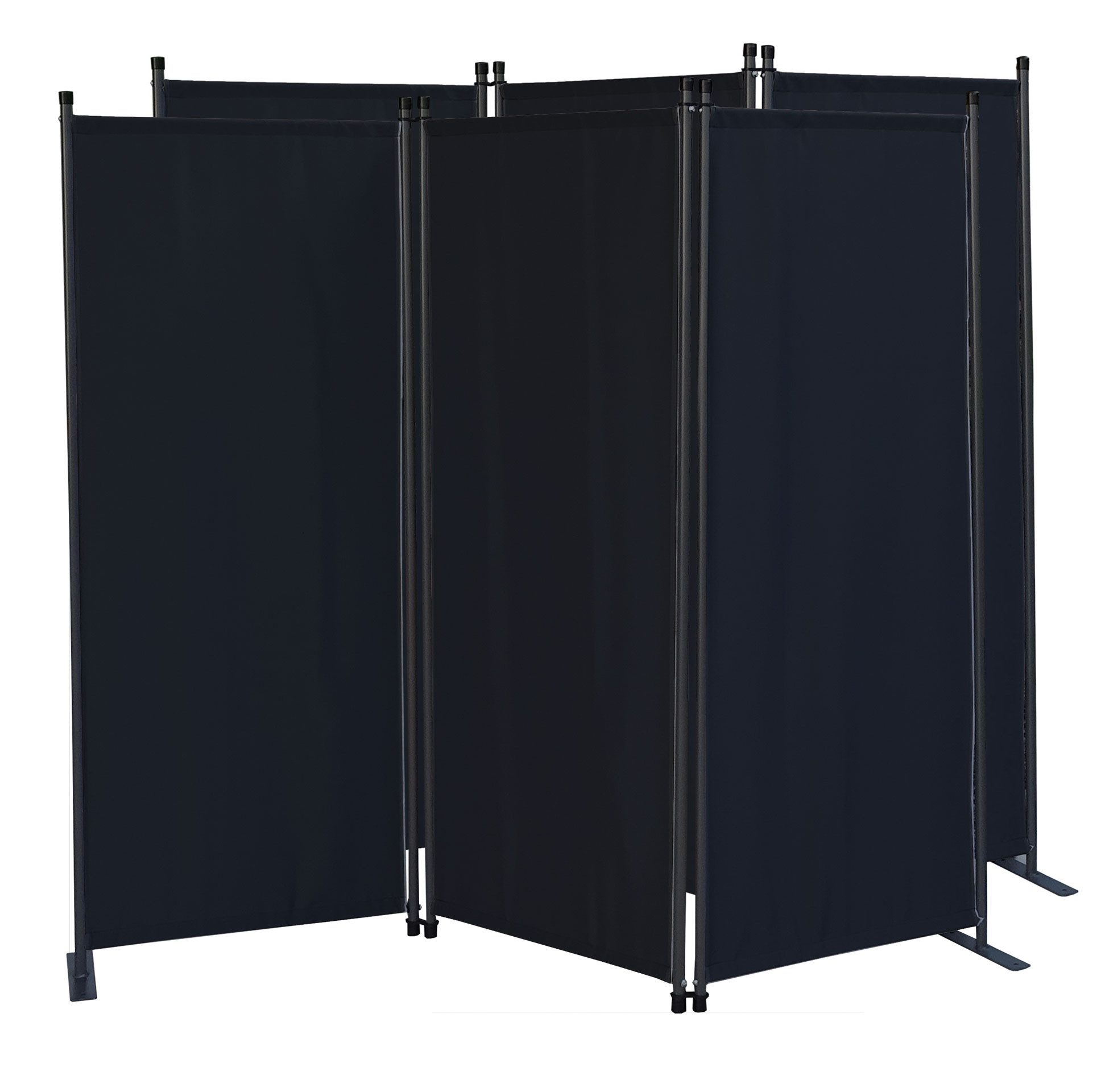 Quick Star Paravent 2x Paravent 3tlg. 170x165cm Schwarz (2 Stück)