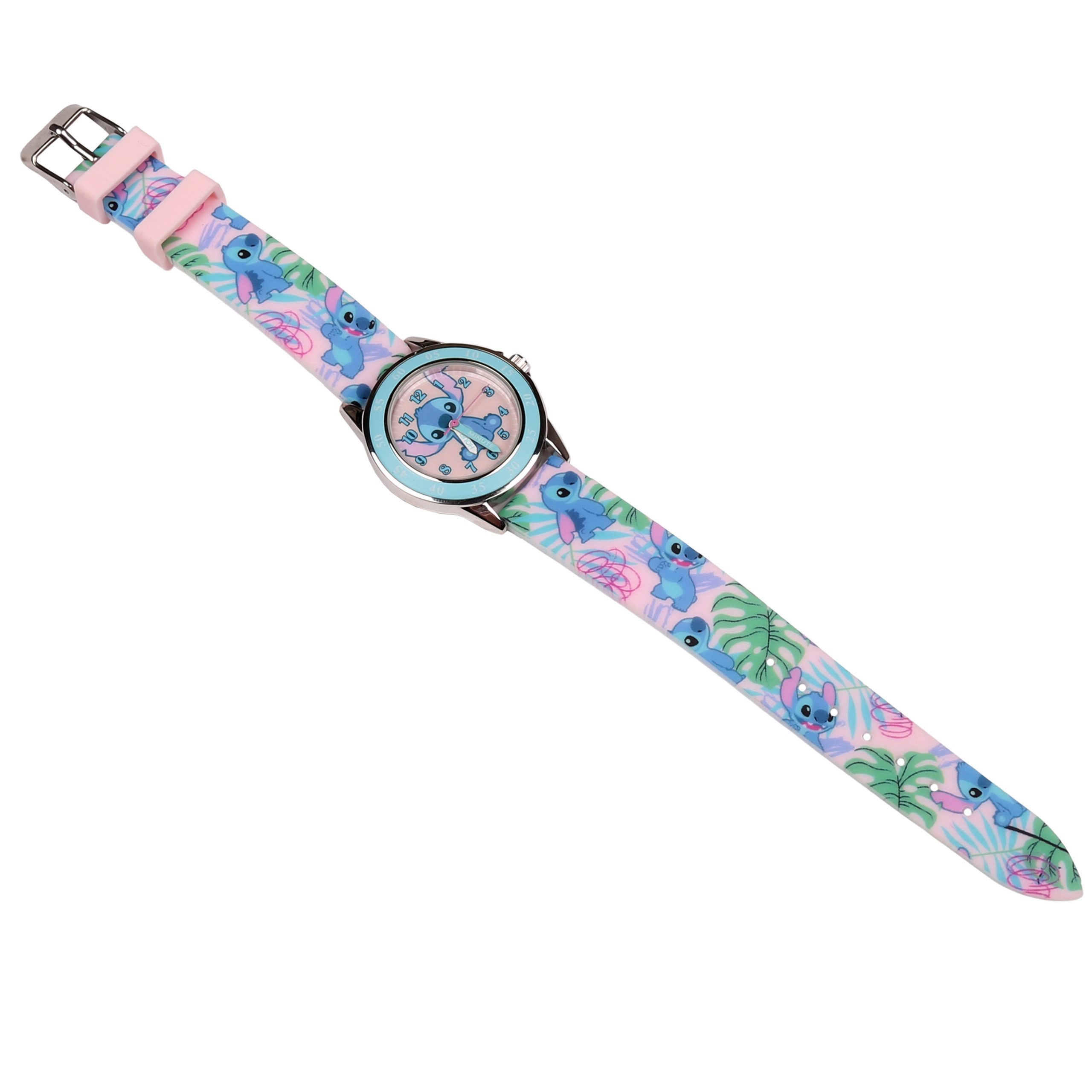 Disney Chronograph DISNEY Stitch Kinder Quarzuhr, analoge Lernuhr für Mädchen