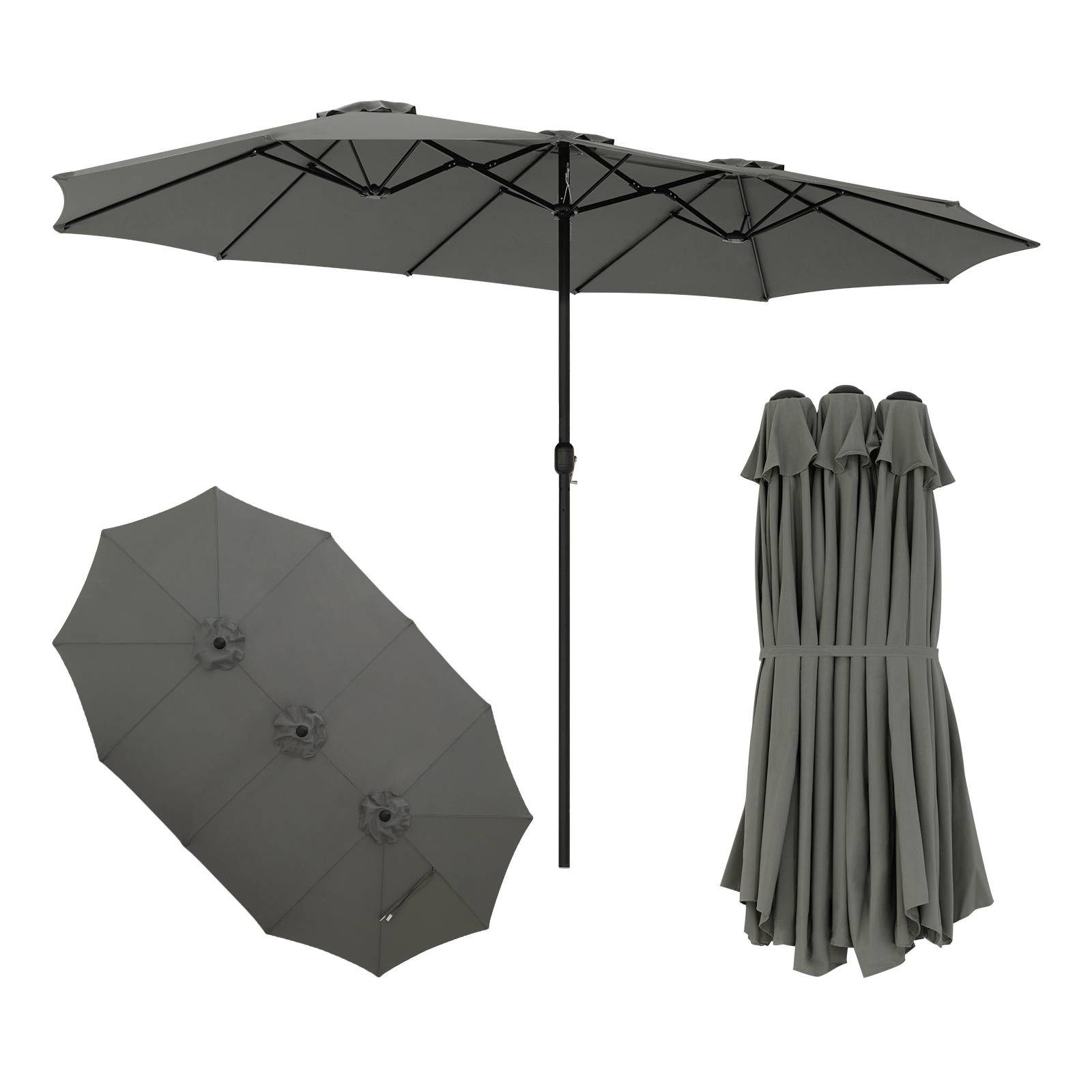 EUGAD Sonnenschirm, Outdoor-Sonnenschutz UPF50+, mit Kurbelmechanismus günstig online kaufen