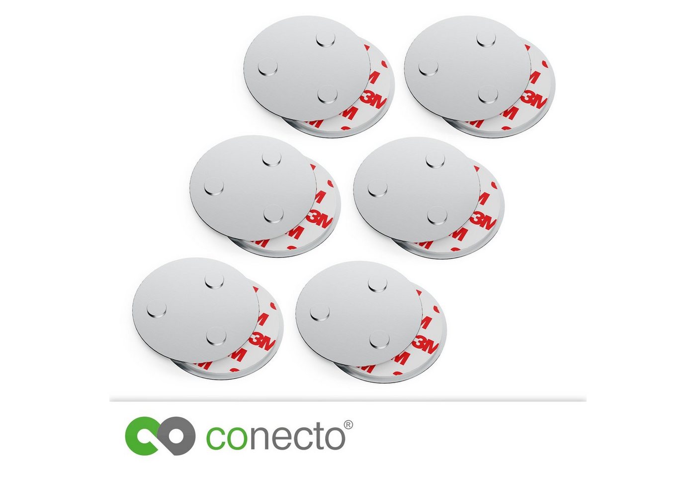 Thumbnail - conecto Magnethalter conecto Magnet-Halterung, starke Magnet-Befestigung, universell verwen (6-St)
