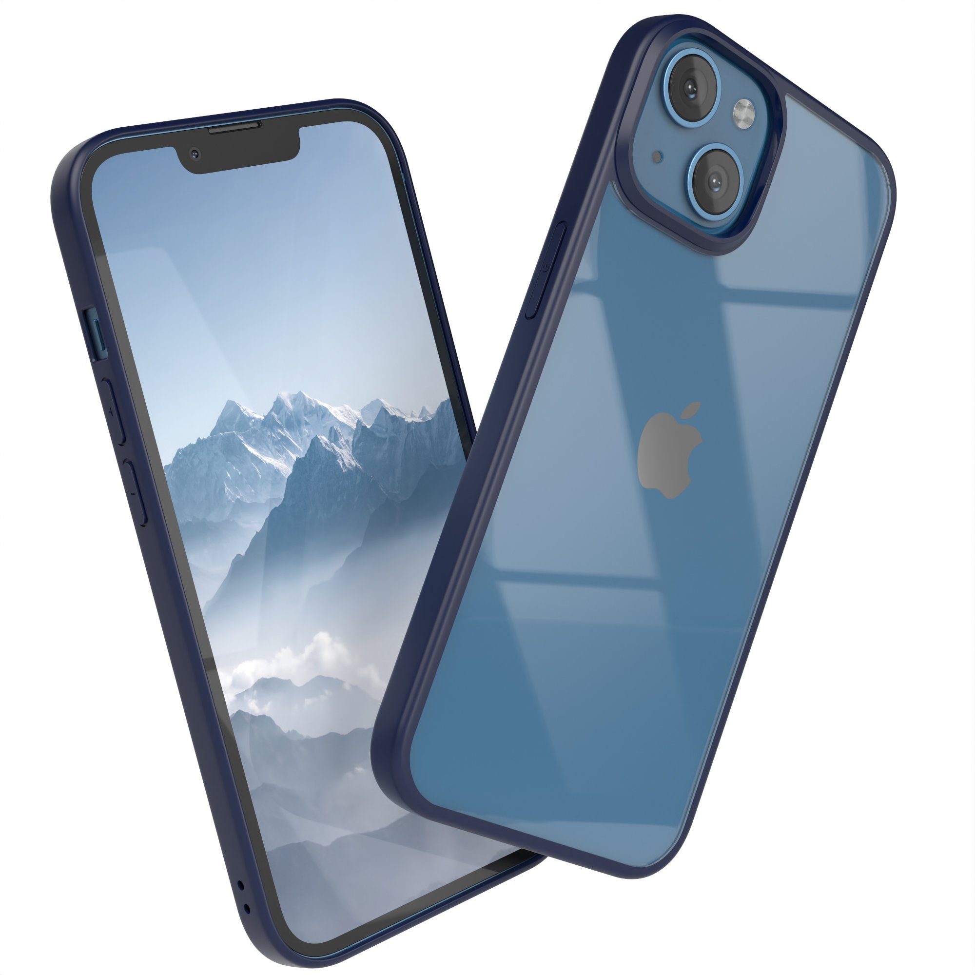 EAZY CASE Handyhülle Bumper Case für Apple iPhone 13 6,1 Zoll, Handyhülle Dünn mit Kameraschutz Hybrid Handyhülle Rand Nacht Blau