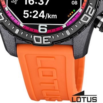 Lotus Multifunktionsuhr Lotus Herrenuhr Kunststoff orange Lotus, (Multifunktionsuhr), Herren Armbanduhr rund, groß (ca. 45mm), Kohlefaser, Sport, Fashion