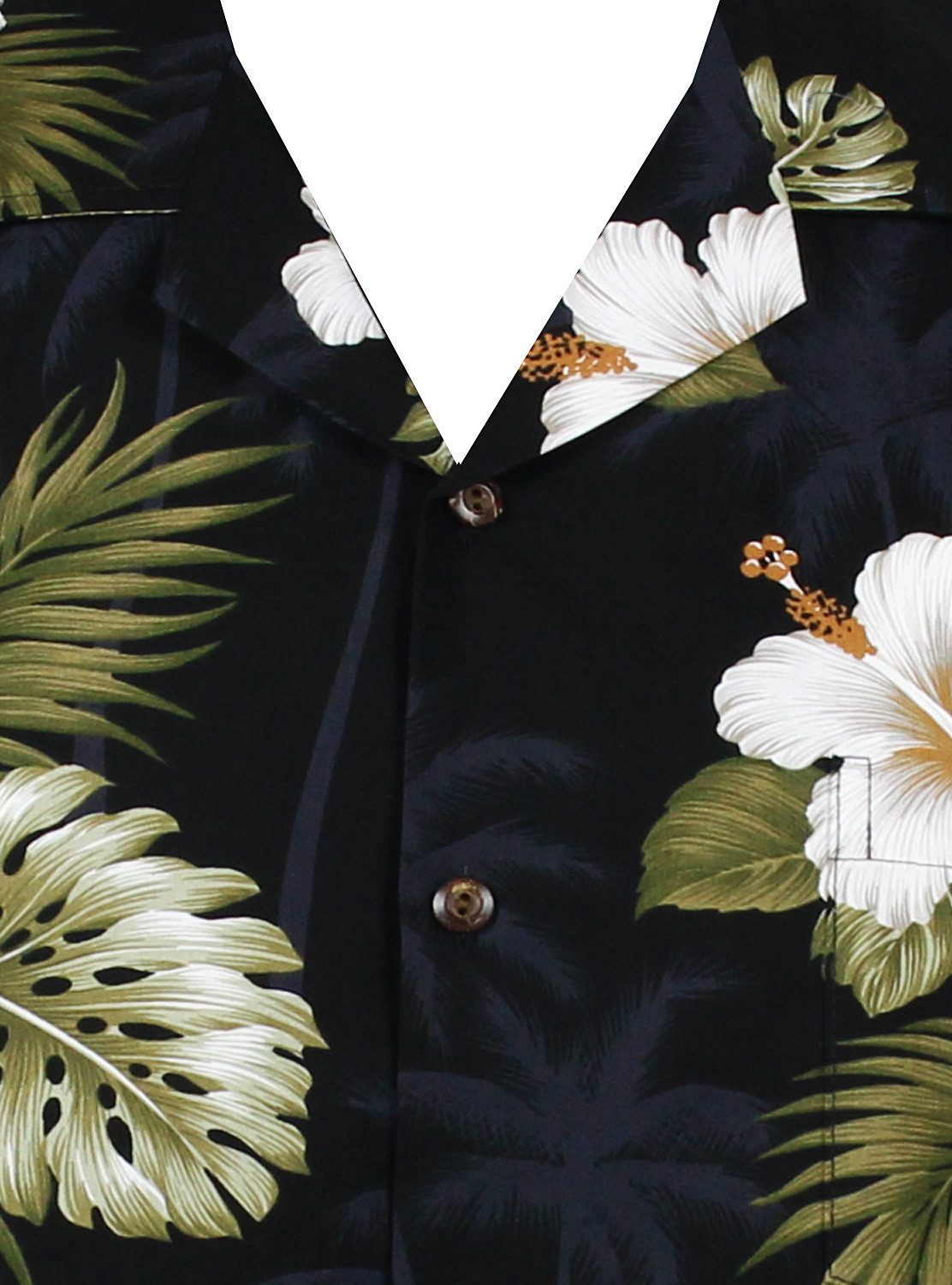 Pacific Legend Hawaiihemd Weißer Hibiscus Allover Original Hawaiihemd mit 100% Kokosnuss-Knöpfen