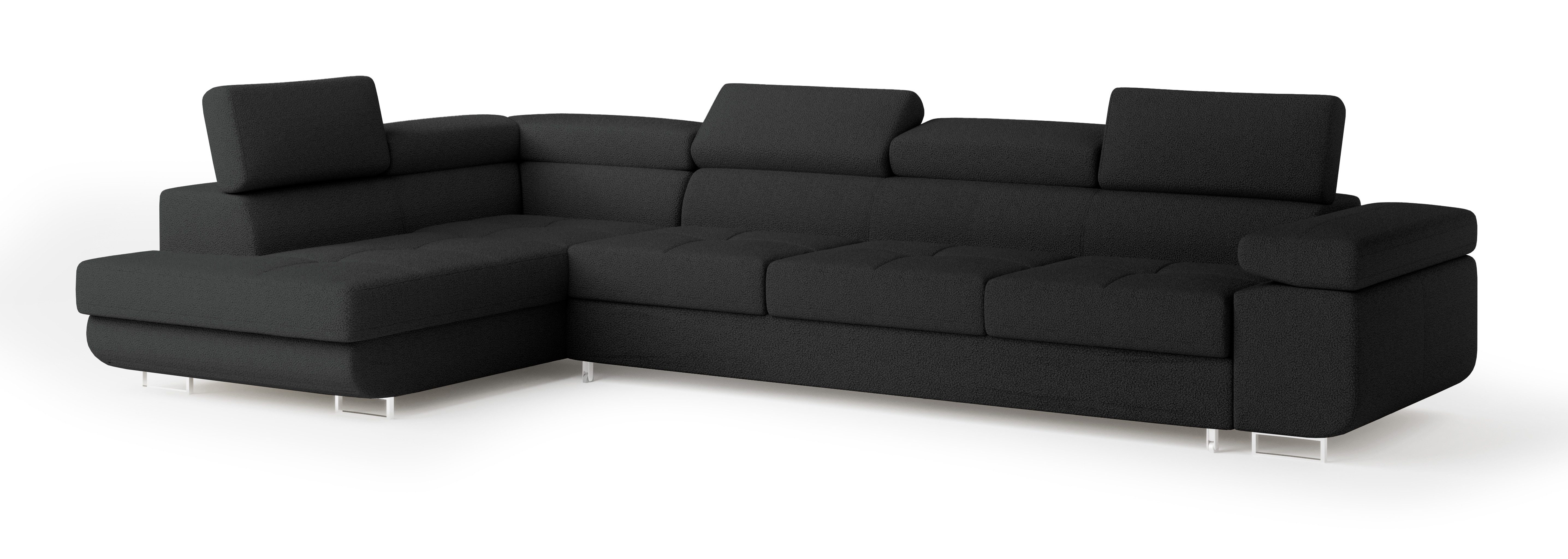 Masseno Ecksofa VICENTE mit Schlaffunktion L-Form, Sofa mit Bettkasten günstig online kaufen
