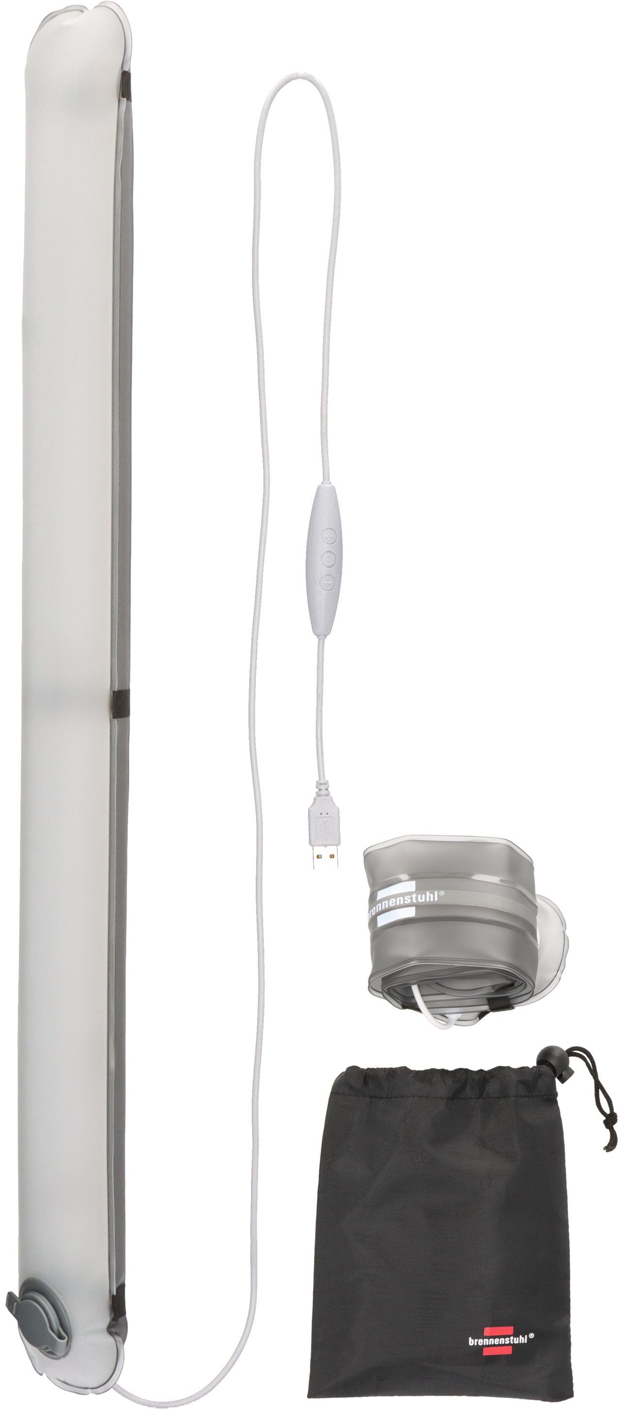 Brennenstuhl LED Gartenleuchte OLI Air USB LED Röhre mit 1, 1m Kabel dimmbar, stufenlos aufblasbar, faltbare LED fest integriert