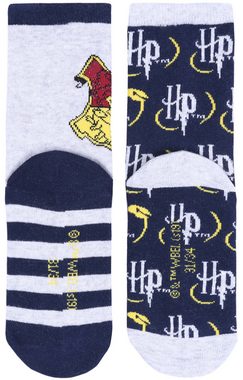 Sarcia.eu Haussocken 2x grau-dunkelblaue Socken Harry Potter 23/26 EU