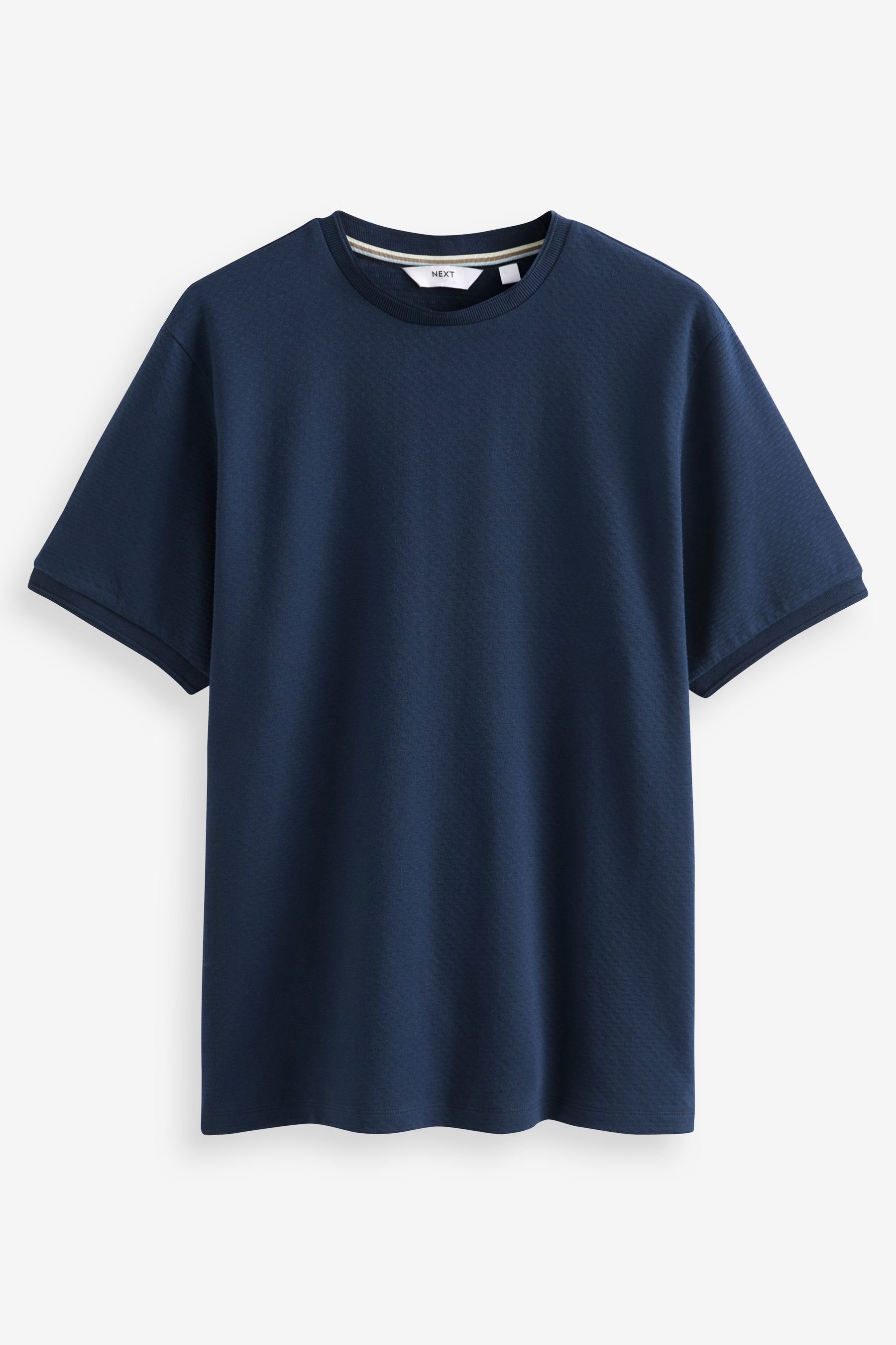 Next T-Shirt Strukturiertes T-Shirt (1-tlg) Navy