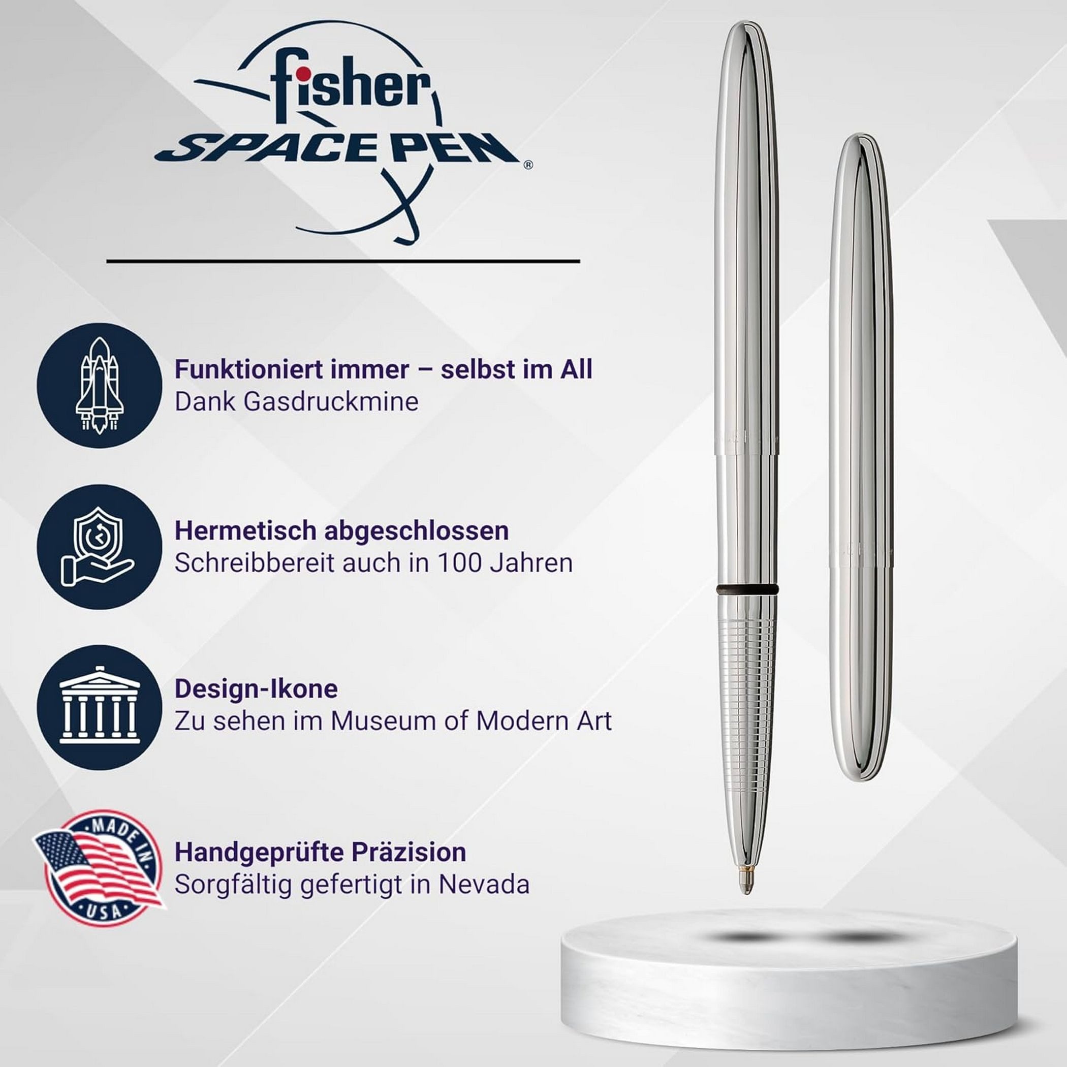 Fisher Space Pen Kugelschreiber Fisher Space Pen Kugelschreiber Bullet Chrom Stärke M Schreibfarbe sch