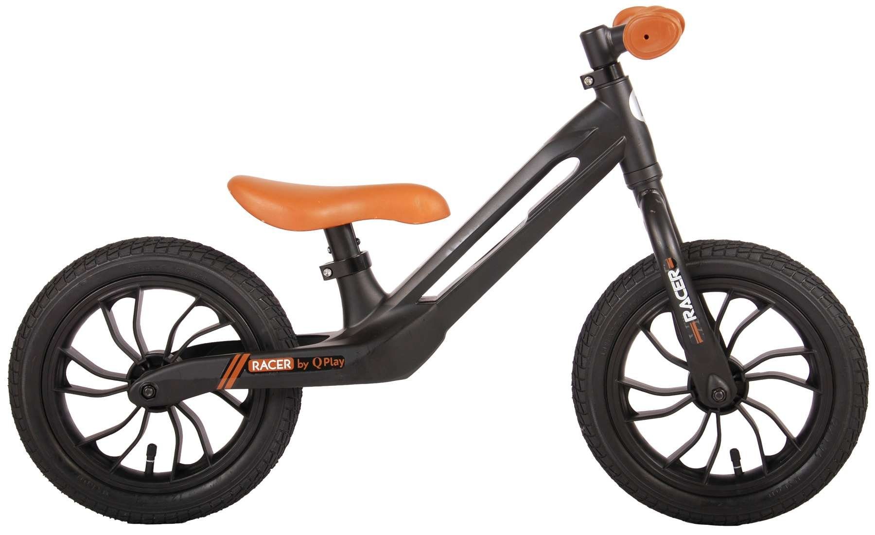 QPlay Laufrad Racer Balance Bike - Magnesium - Jungen und Mädchen - 12 Zoll schwarz