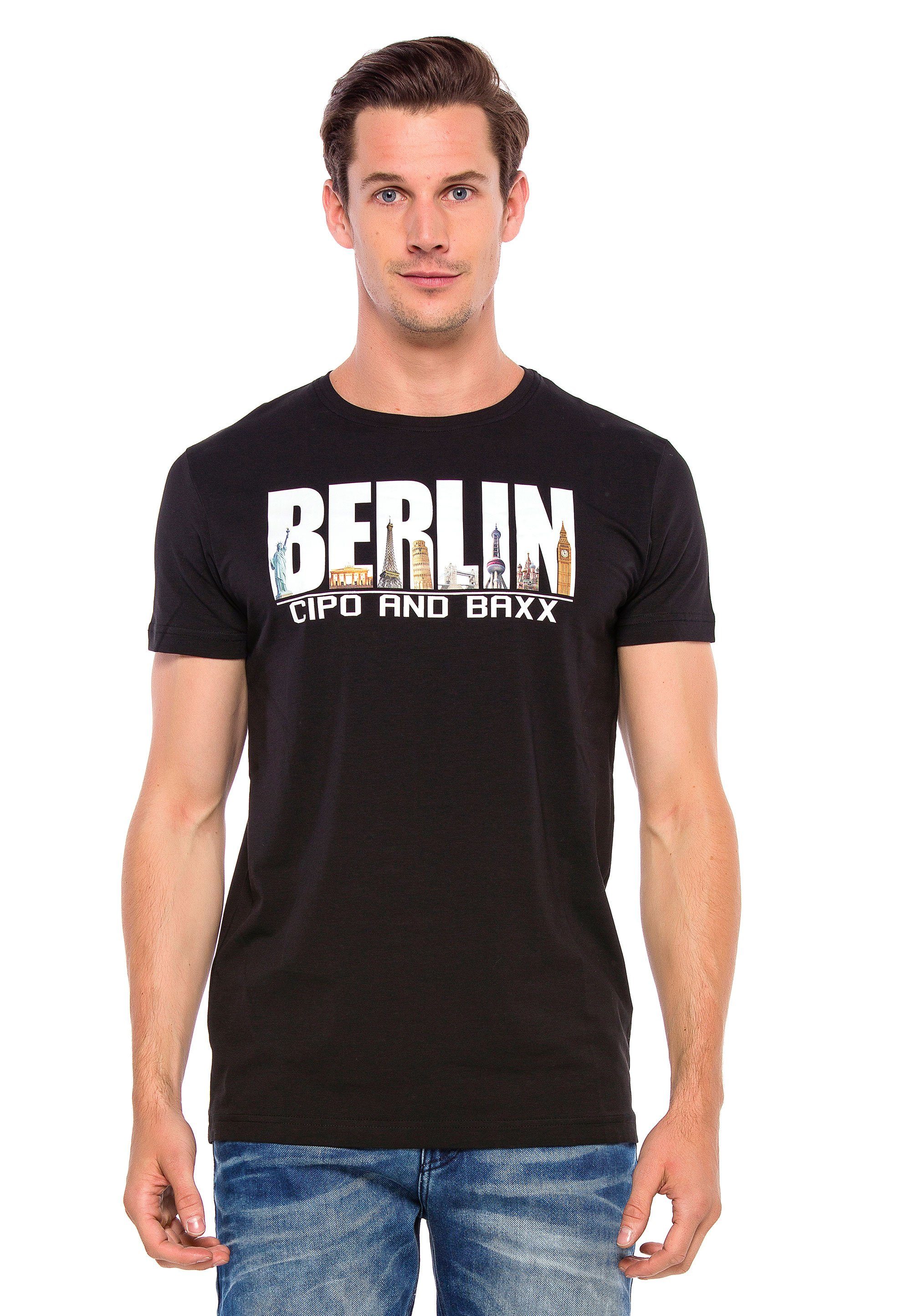Herren Shirts Cipo & Baxx T-Shirt mit coolem Städtemotiv