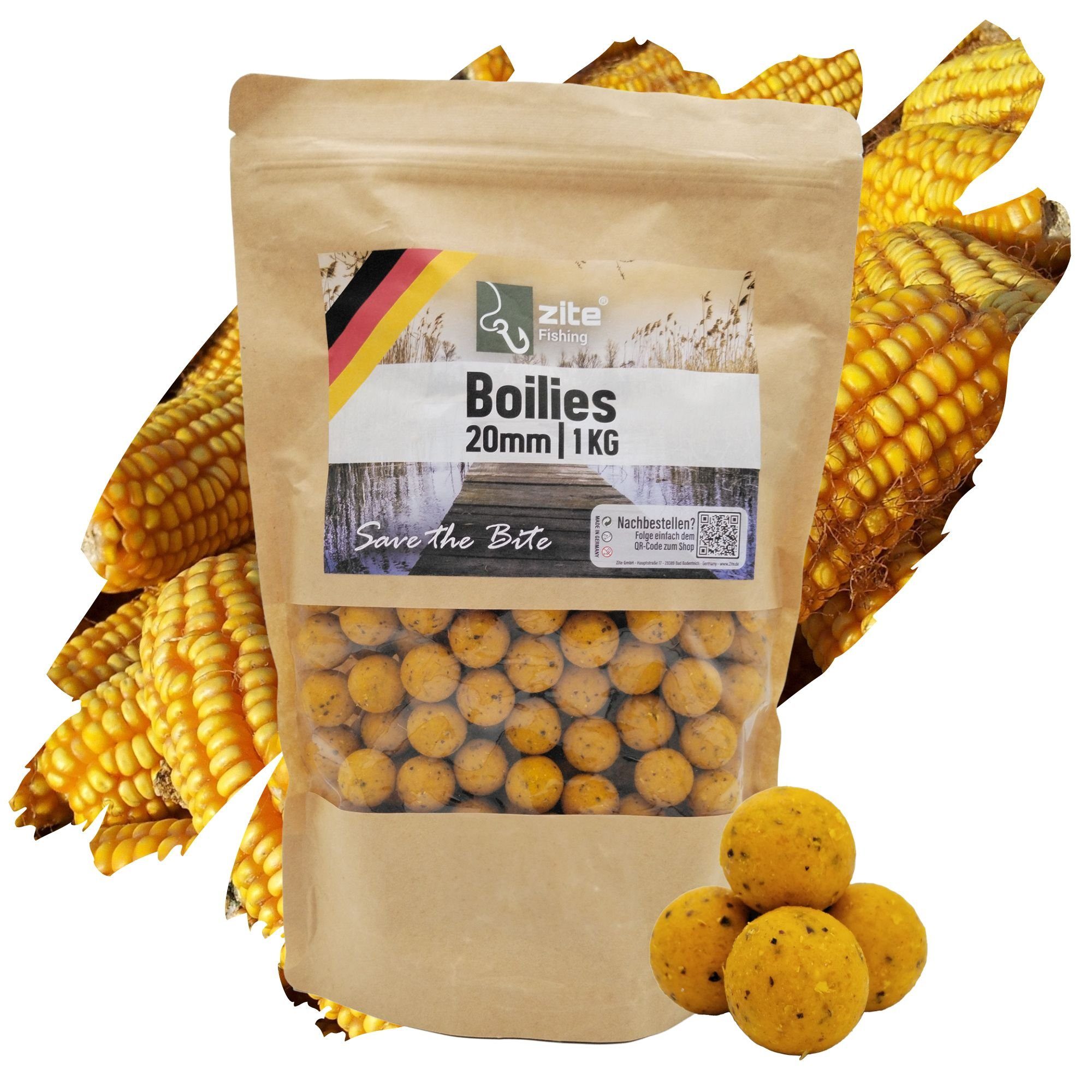 Fischlockstoff Karpfen Boilies Köder 20mm Halibut Flavour 1000g - Hochfängige Aromen