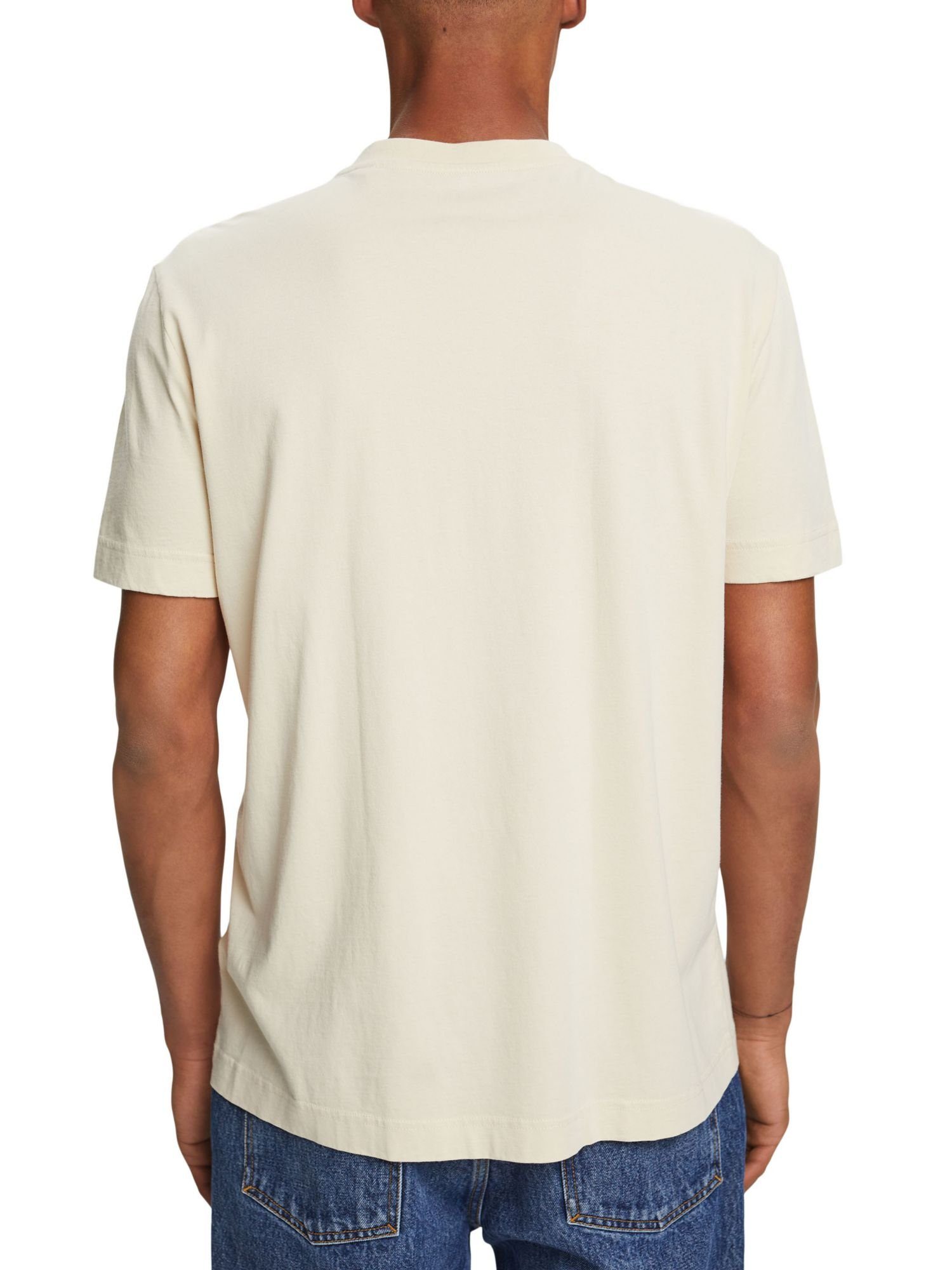 edc by Esprit T-Shirt Baumwolle Henley-T-Shirt, 100 % GREY PASTEL (1-tlg)