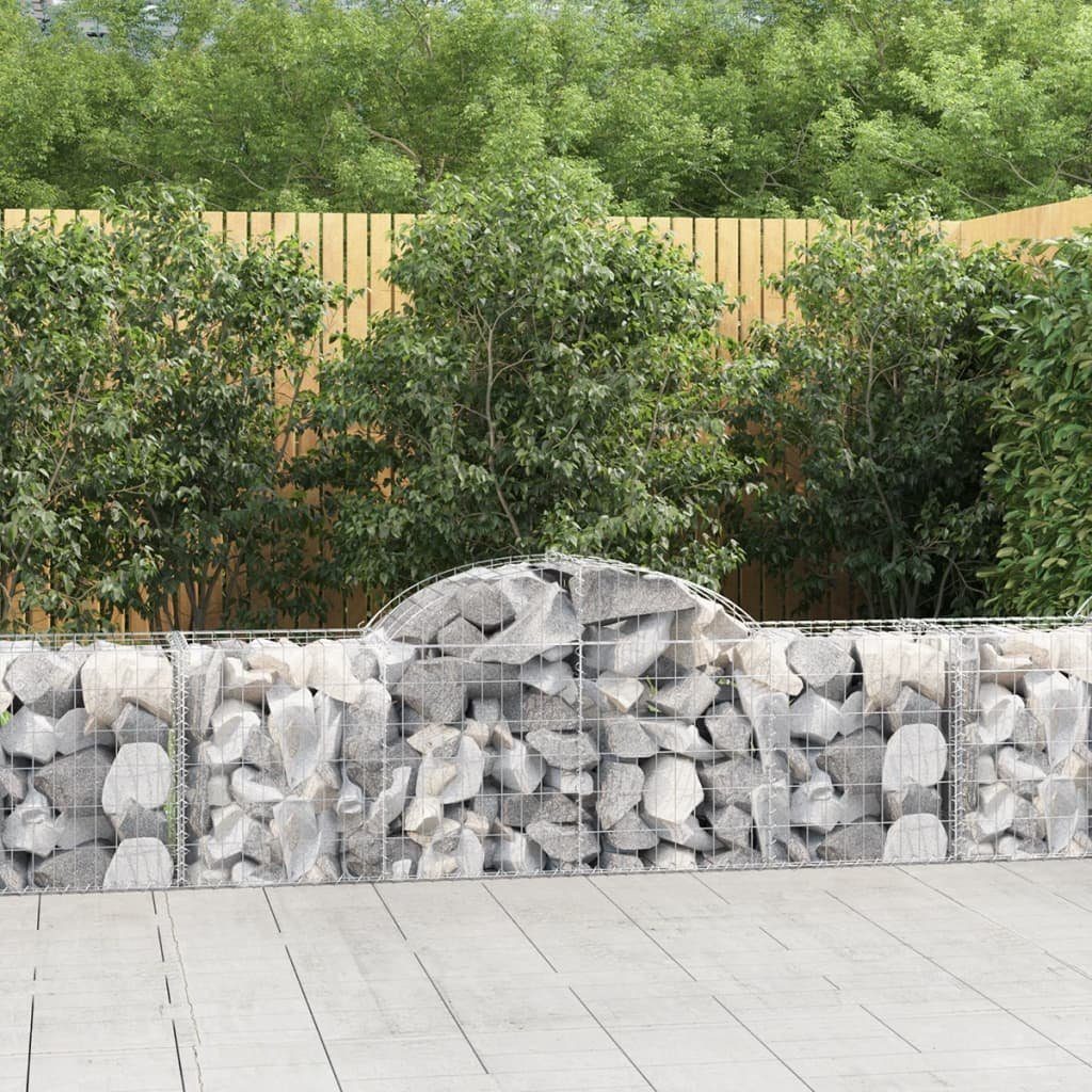 vidaXL Blumentopf Gabionen mit Hochbogen 14 Stk. 200x50x60/80 cm Verzinktes Eisen (14 St)