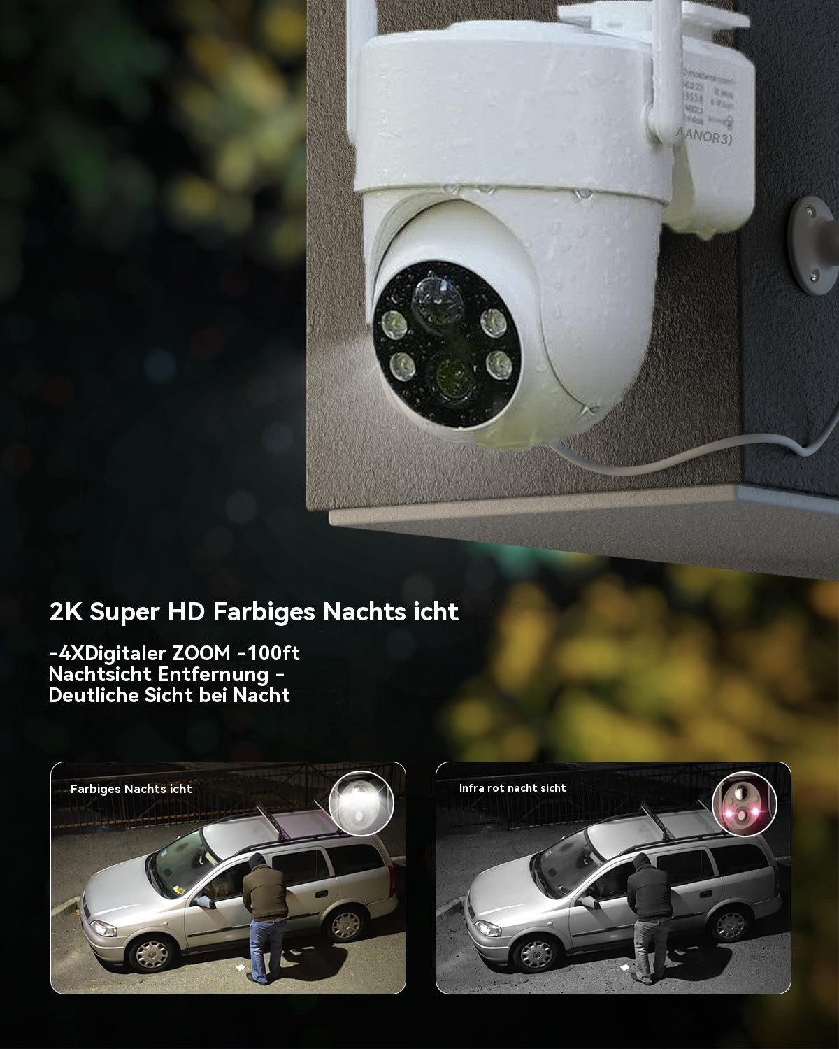 Topcony Überwachungskamera 3MP Überwachungskamera Aussen Akku Solar 2K solar Kamera (Außenkamera, Außenbereich, Außen, Überwachung außen WLAN Outdoor kabellos S – Bild 5 von 5