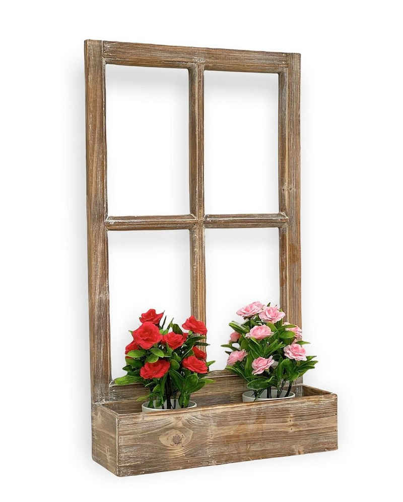 DanDiBo Blumenkasten »Wandblumenhalter Fenster 70 cm Blumenkasten aus Holz Wandregal Blumenständer Braun 461080 Blumenregal Regal«, Rankhilfe