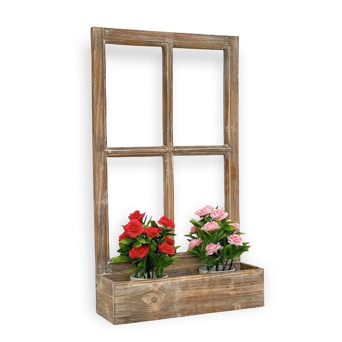 DanDiBo Blumenkasten Wandblumenhalter Fenster 70 cm Blumenkasten aus Holz Wandregal Blumenständer Braun 461080 Blumenregal Regal Rankhilfe