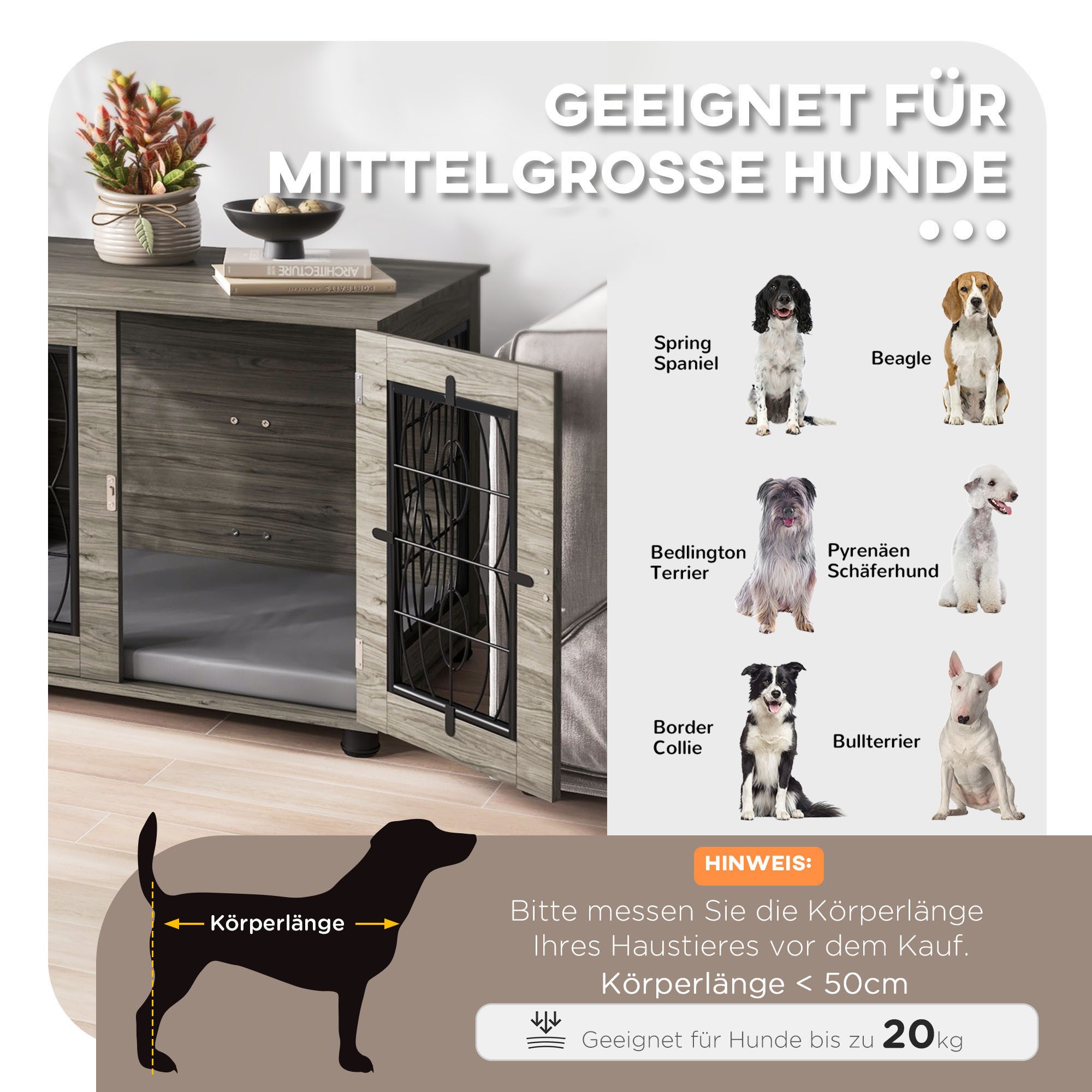 Produktbild von PawHut Hundebox Faltbar Mit Kissen Reisetasche Wasserdicht Kaffee 61 X 46 X 51cm