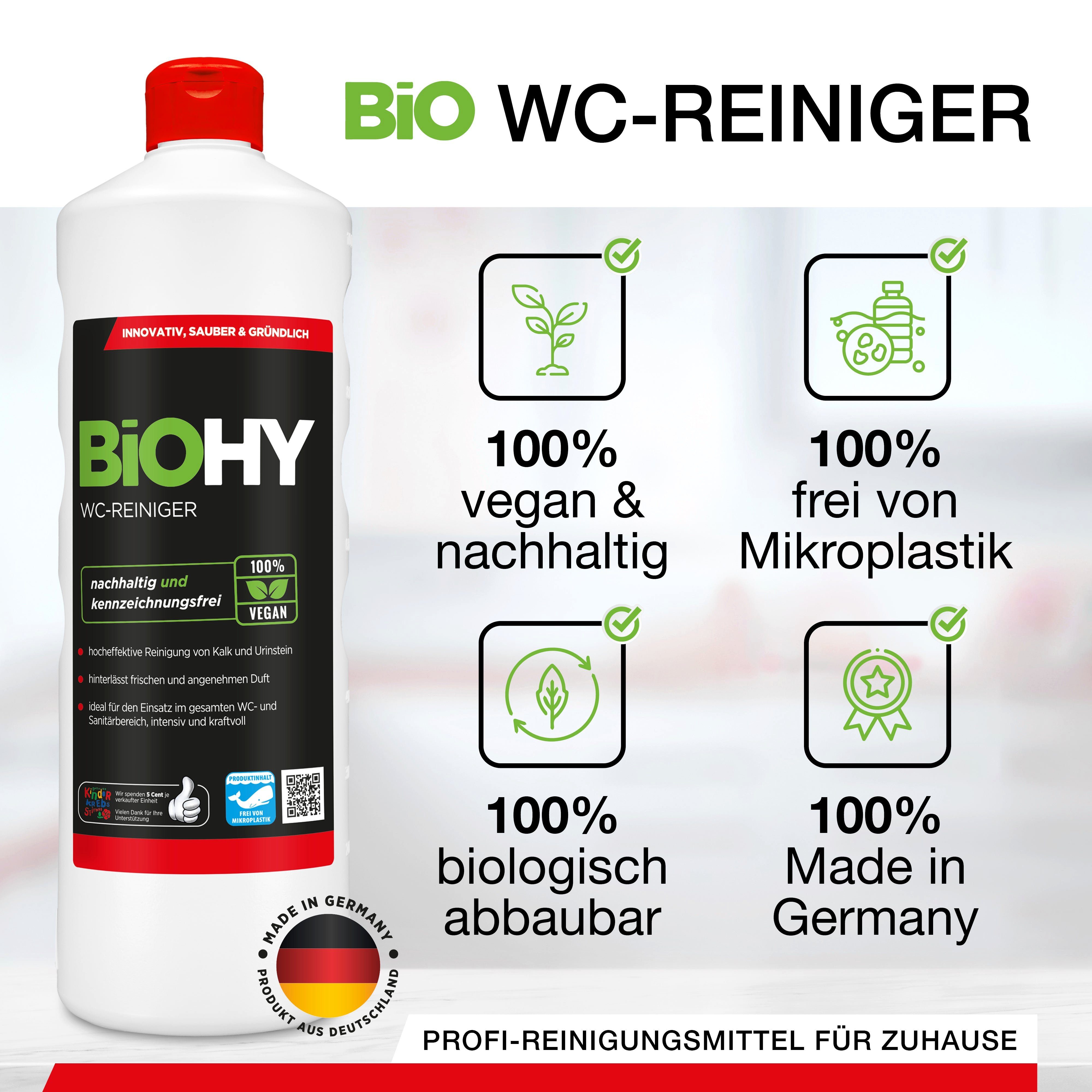 BiOHY WC-Reiniger 6er Pack (6 x 1 Liter Flasche) WC-Reiniger (6-St)