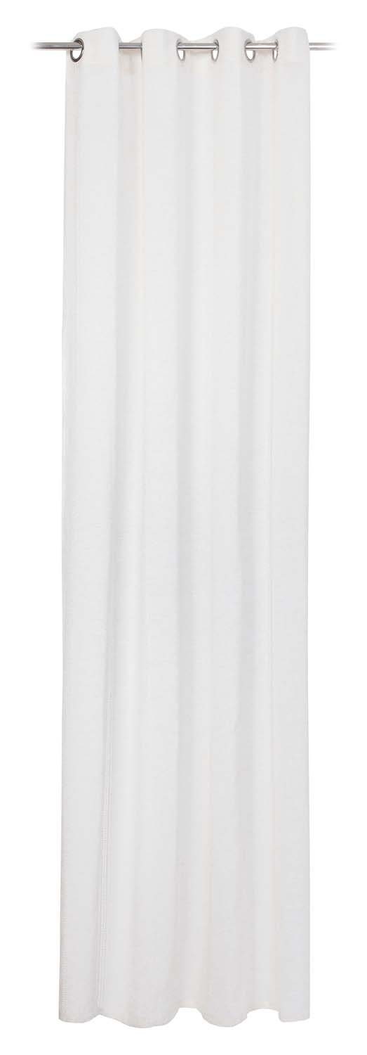 Gözze Vorhang MIRA, Ösenvorhang, Weiß, L 245 cm x B 140 cm, Ösen, halbtransparent