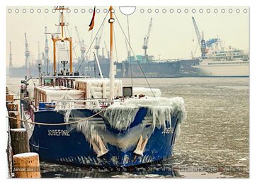 CALVENDO Wandkalender Hamburg Hafen (Wandkalender 2024 DIN A4 quer), CALVENDO Monatskalender