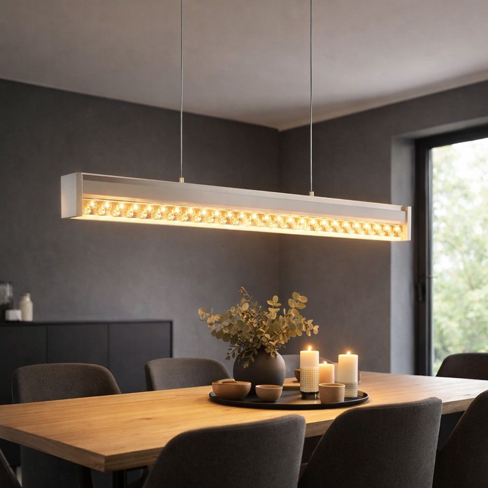 EGLO LED Pendelleuchte, LED-Leuchtmittel fest verbaut, Warmweiß, LED Design Pendel Hänge Leuchte Wohn Zimmer Beleuchtung Glas Kristall