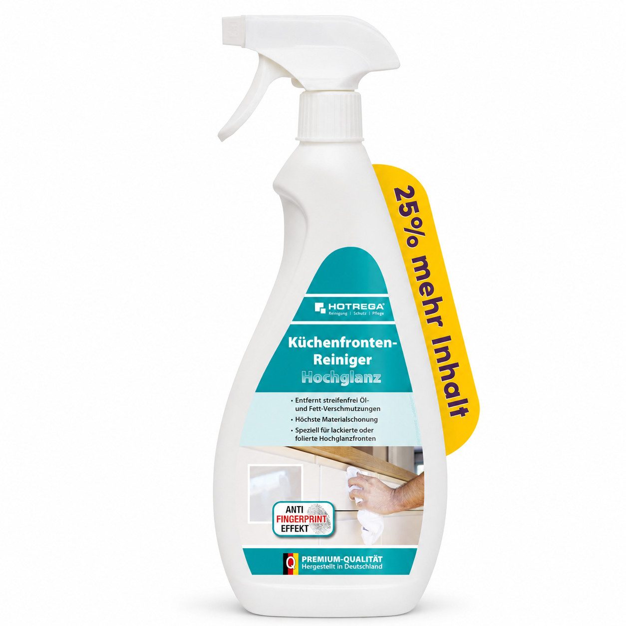 HOTREGA® Küchenfronten Reiniger Hochglanz Küchenreinigung, Reiniger 750ml Küchenreiniger