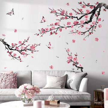 EBUY Wandtattoo Wandaufkleber mit rosa Zweigen und Blumen (1 St)