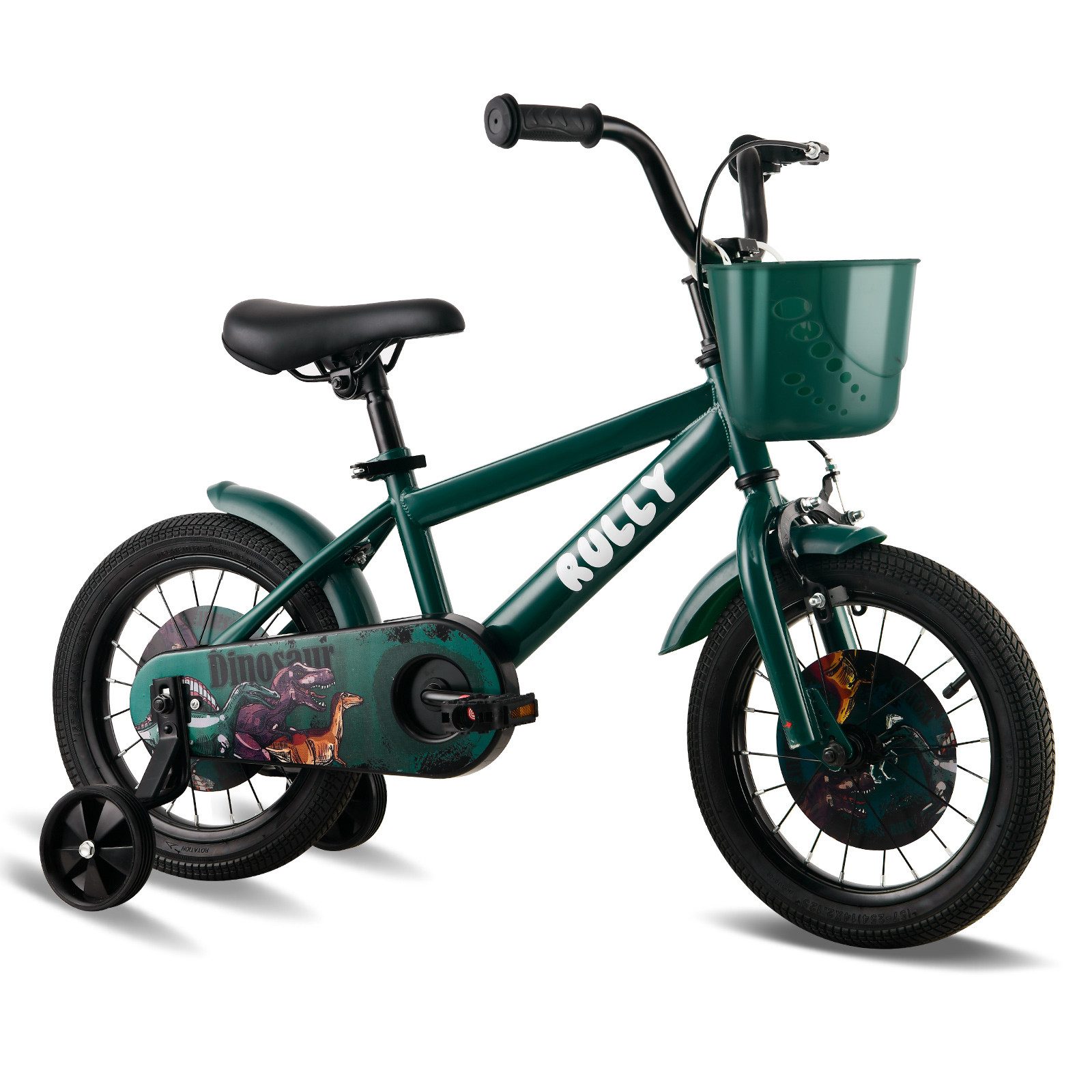 RULLY Kinderfahrrad Kinderfahrrad Jungen 12/14/16 Zoll für 2–7 Jahre, 1 Gang, Mit Stützrädern, Schutzblechen, Klingel und Korb