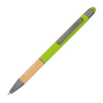Livepac Office Kugelschreiber Touchpen Kugelschreiber mit Griffzone aus Bambus / Farbe: apfelgrün