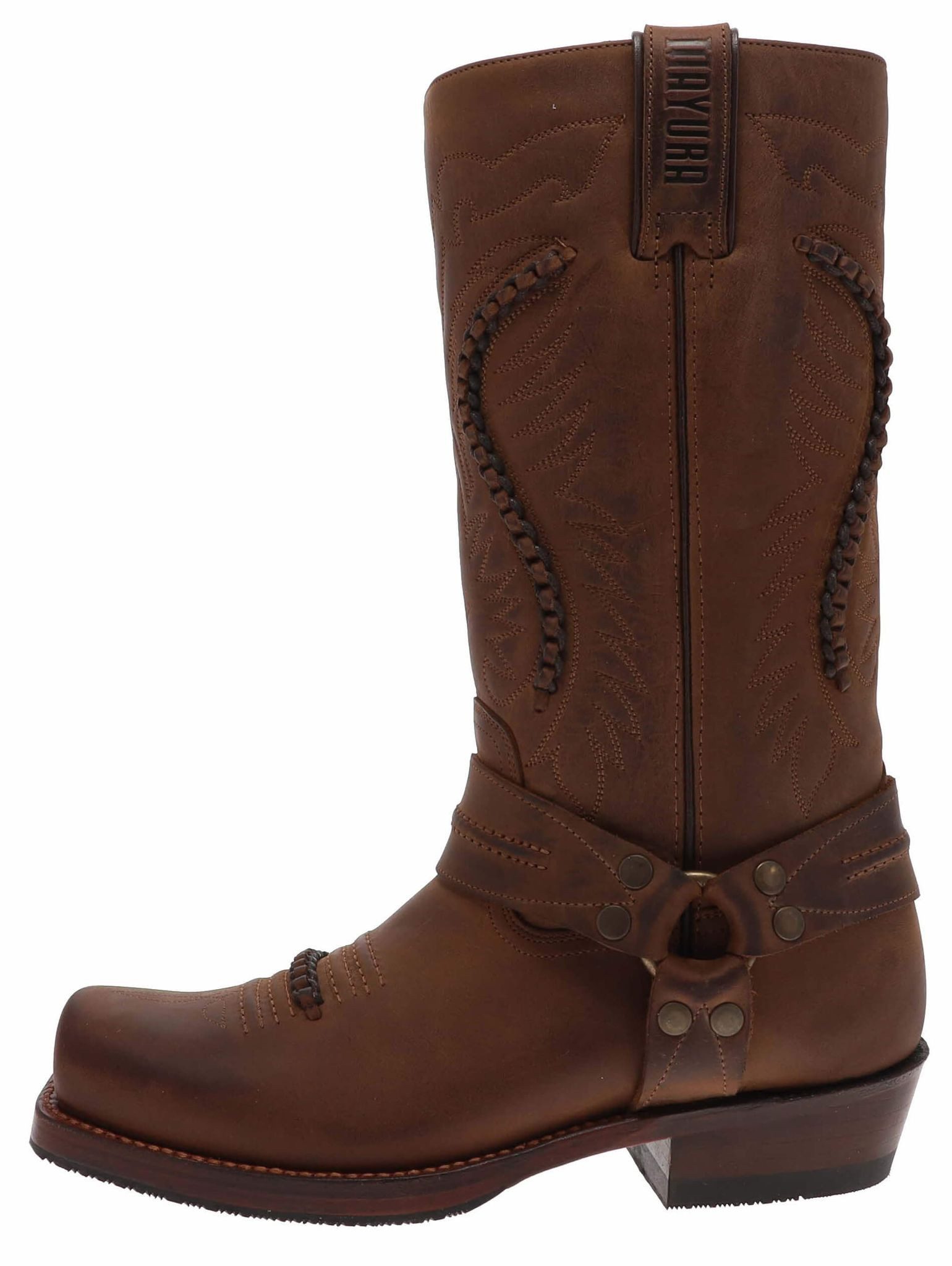 Mayura Boots MB002 Bikerstiefel Braun Bikerboots Rahmengenäht