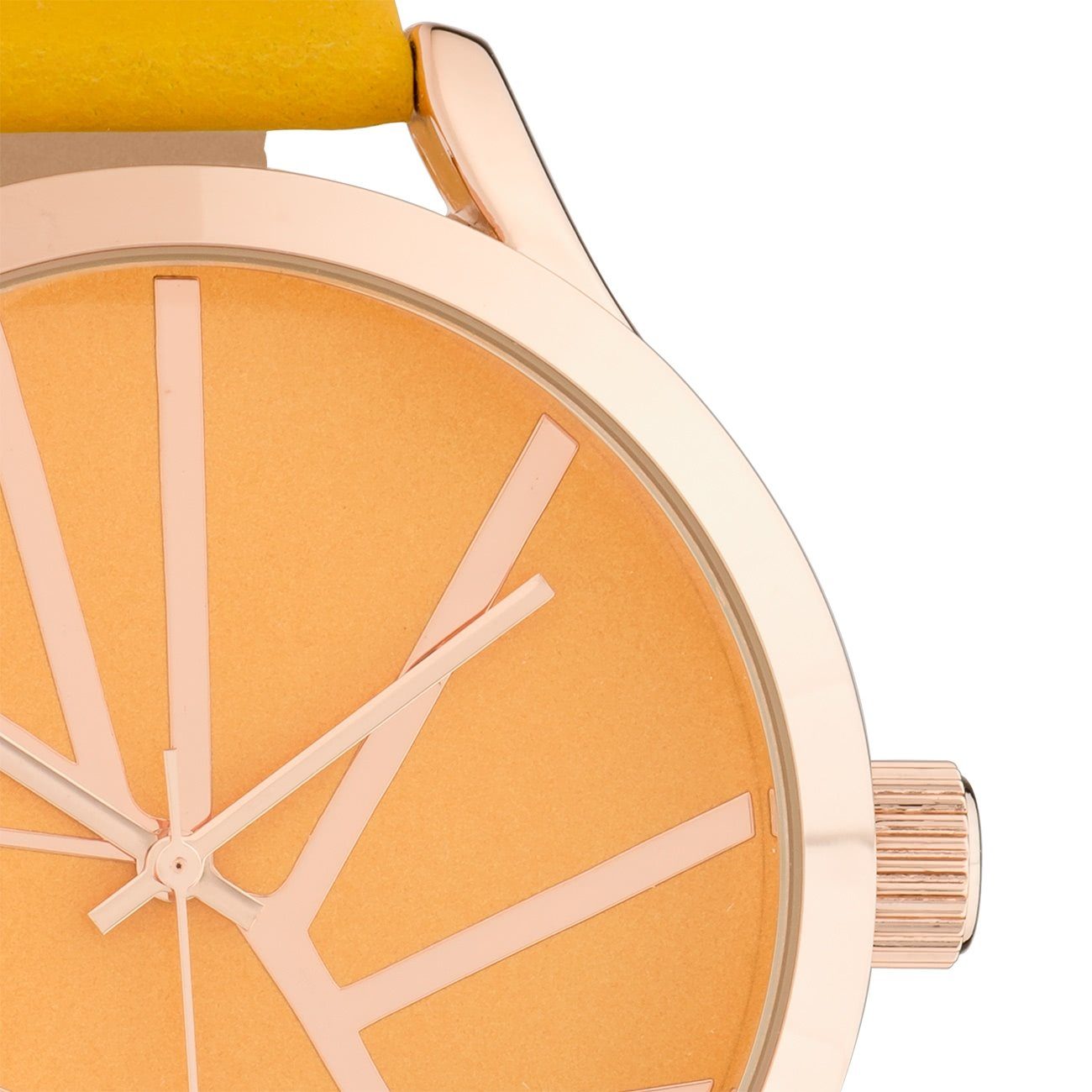 (ca. Quarzuhr rund, Armbanduhr Damen Fashion Lederarmband OOZOO Oozoo Timepieces, Damenuhr 43mm), groß gelb, OOZOO