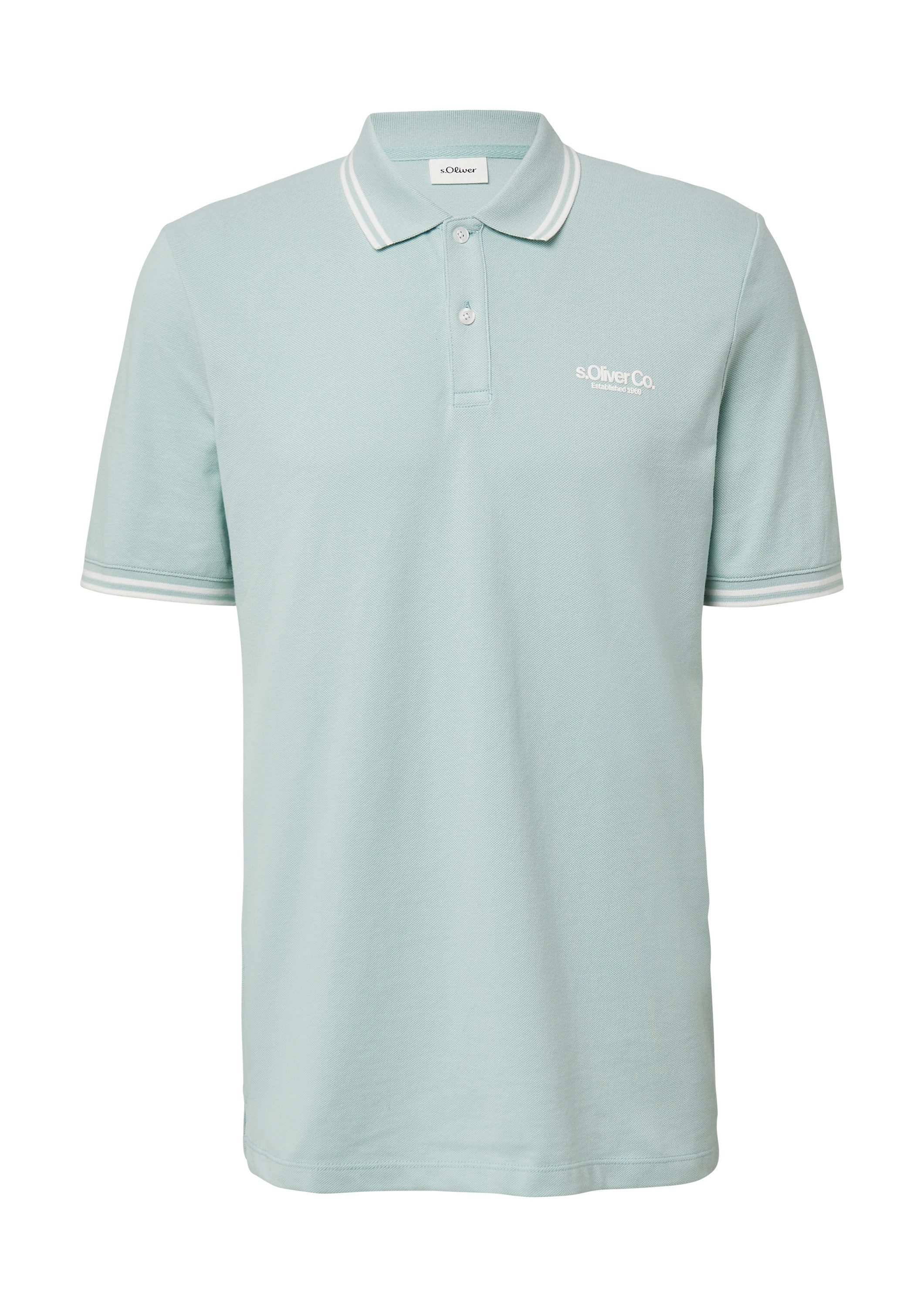 s.Oliver Kurzarmshirt Polo-Shirt Piqué-Poloshirt mit Kontrastdetails günstig online kaufen