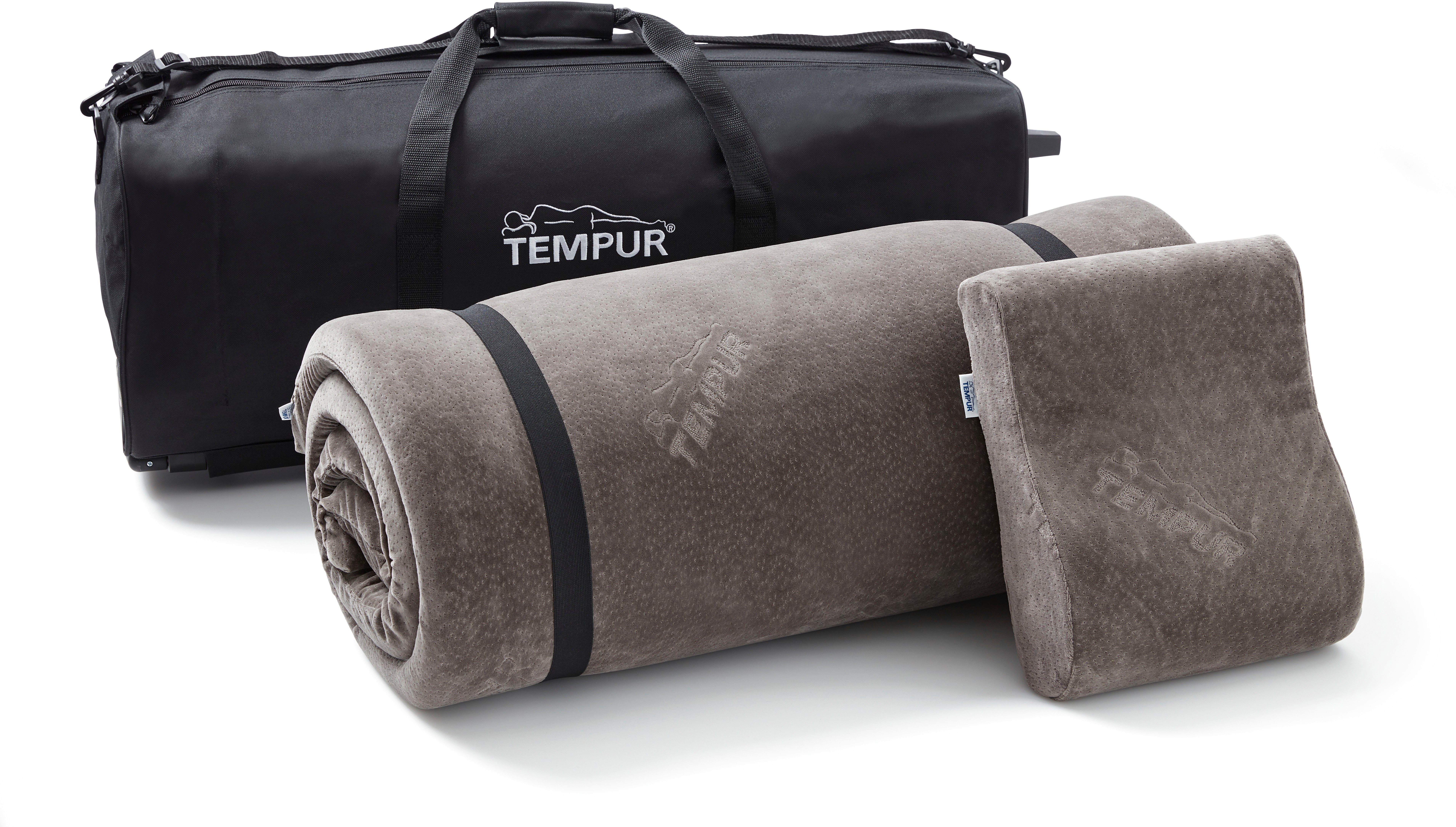 Kopfkissen + Polyester, Tempur, unterwegs Schlafsystem Topper, Bezug: 75% Baumwolle, TEMPUR® Reiseset, 25% für tragbare