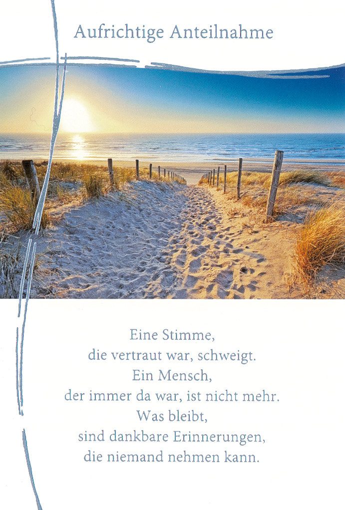 BSB Grußkarten Trauer – Beileid - Kondolenzkarte im Format 11,5 x 17 cm mit