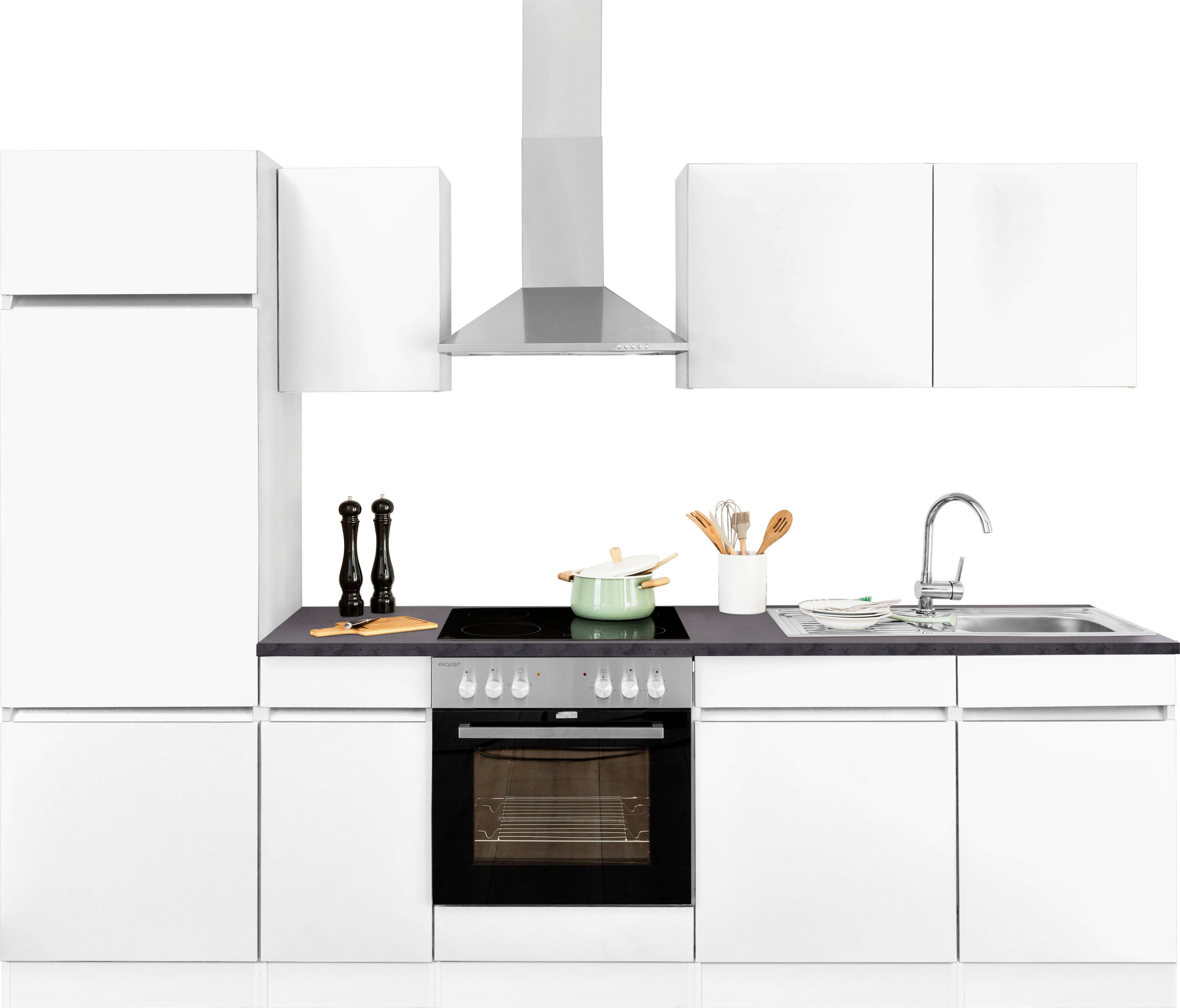 OPTIFIT Küchenzeile Roth, mit E-Geräten, Breite 270 cm, Mit 28 mm starker  Arbeitsplatte